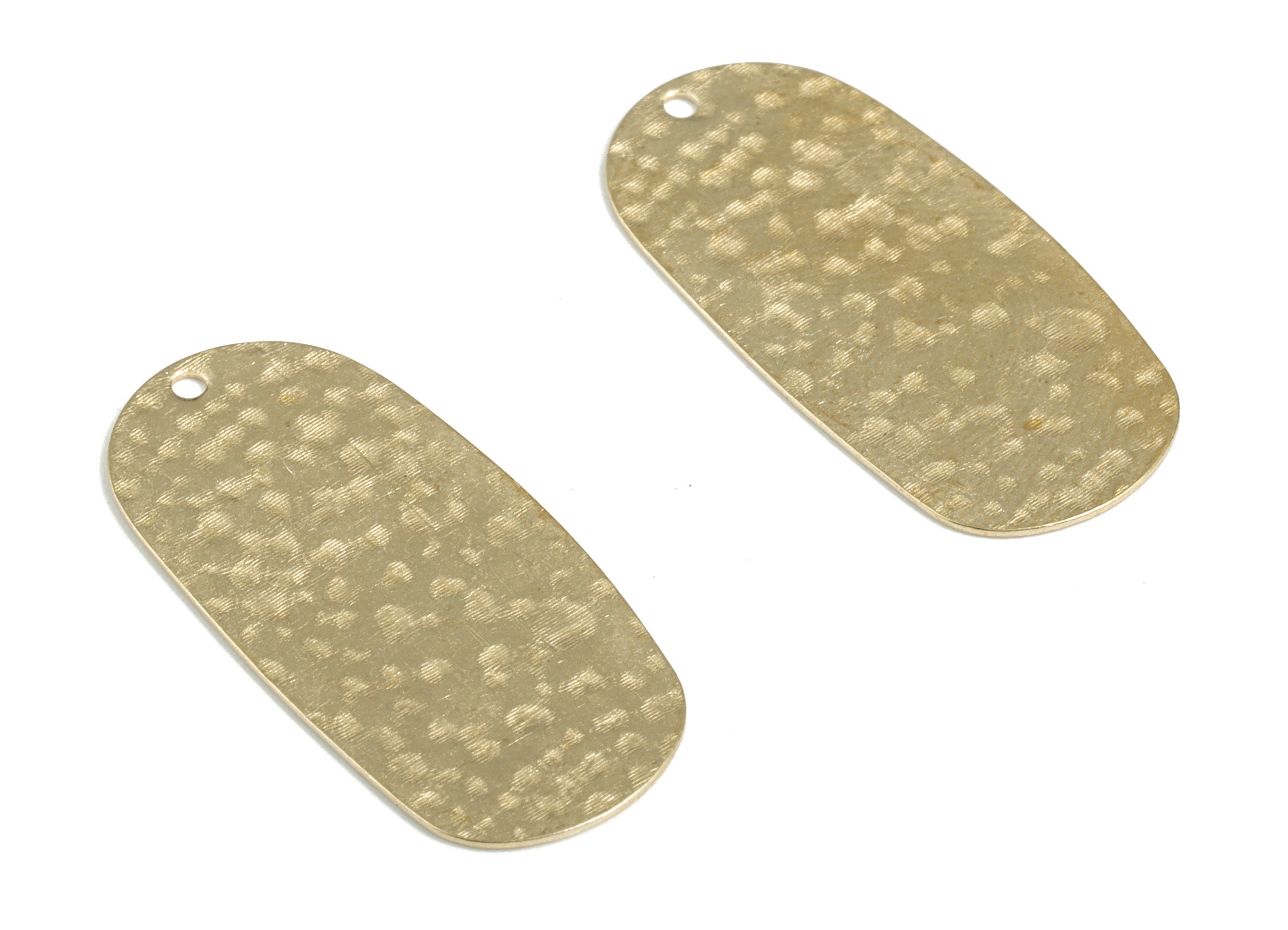 Brass Hammered Oval Earring Charms - Raw Brass Oval Pendant - Earring Findings - Jewelry Making Supplies - 29.78x14.2x0.48mm - PP3906 - DOMEDBAZAAR