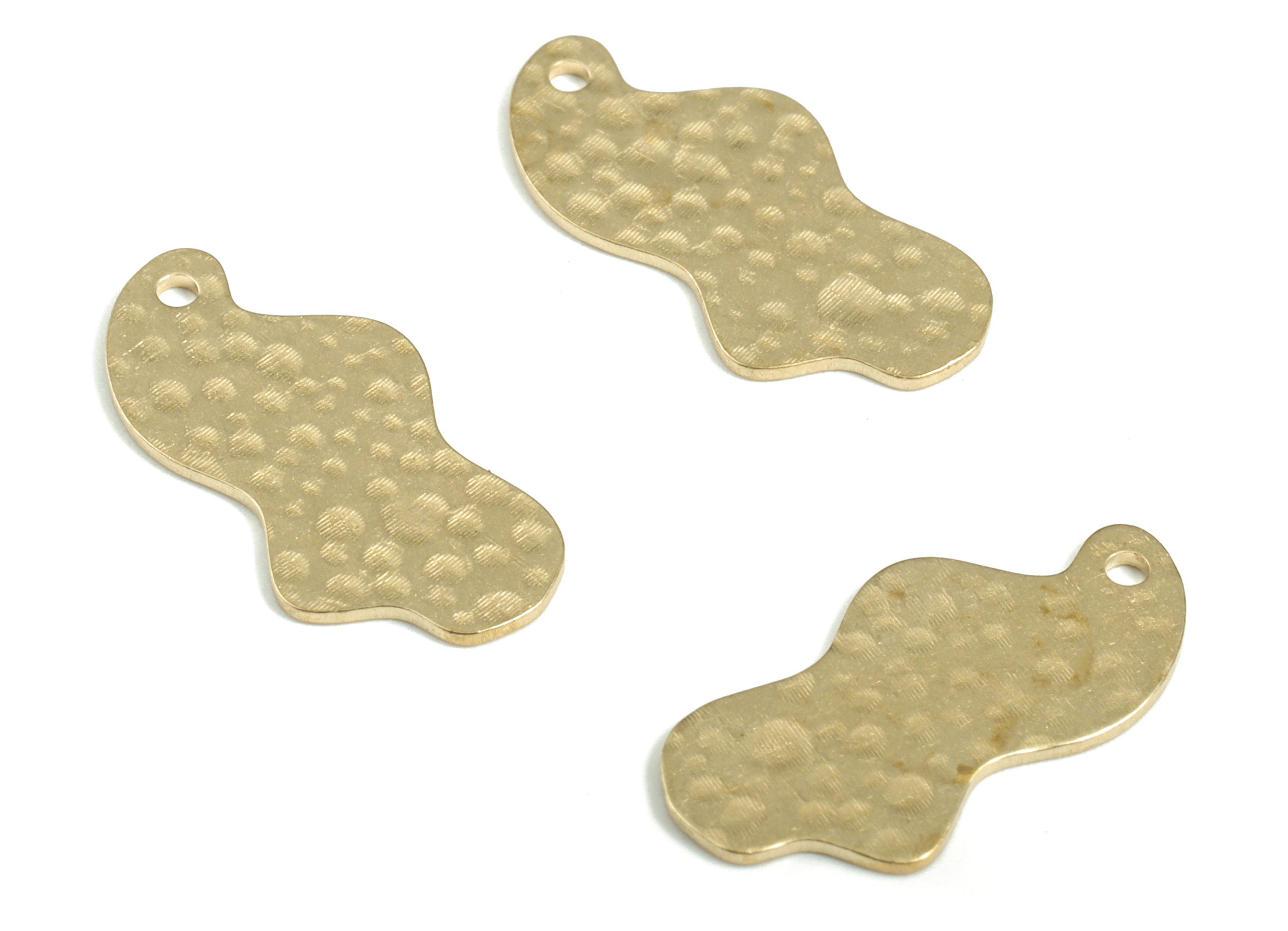 Brass Hammered Could Earring Charms - Raw Brass Could Pendant - Earring Findings - Jewelry Making Supplies - 22.53x11.08x0.77mm - PP3865 - DOMEDBAZAAR
