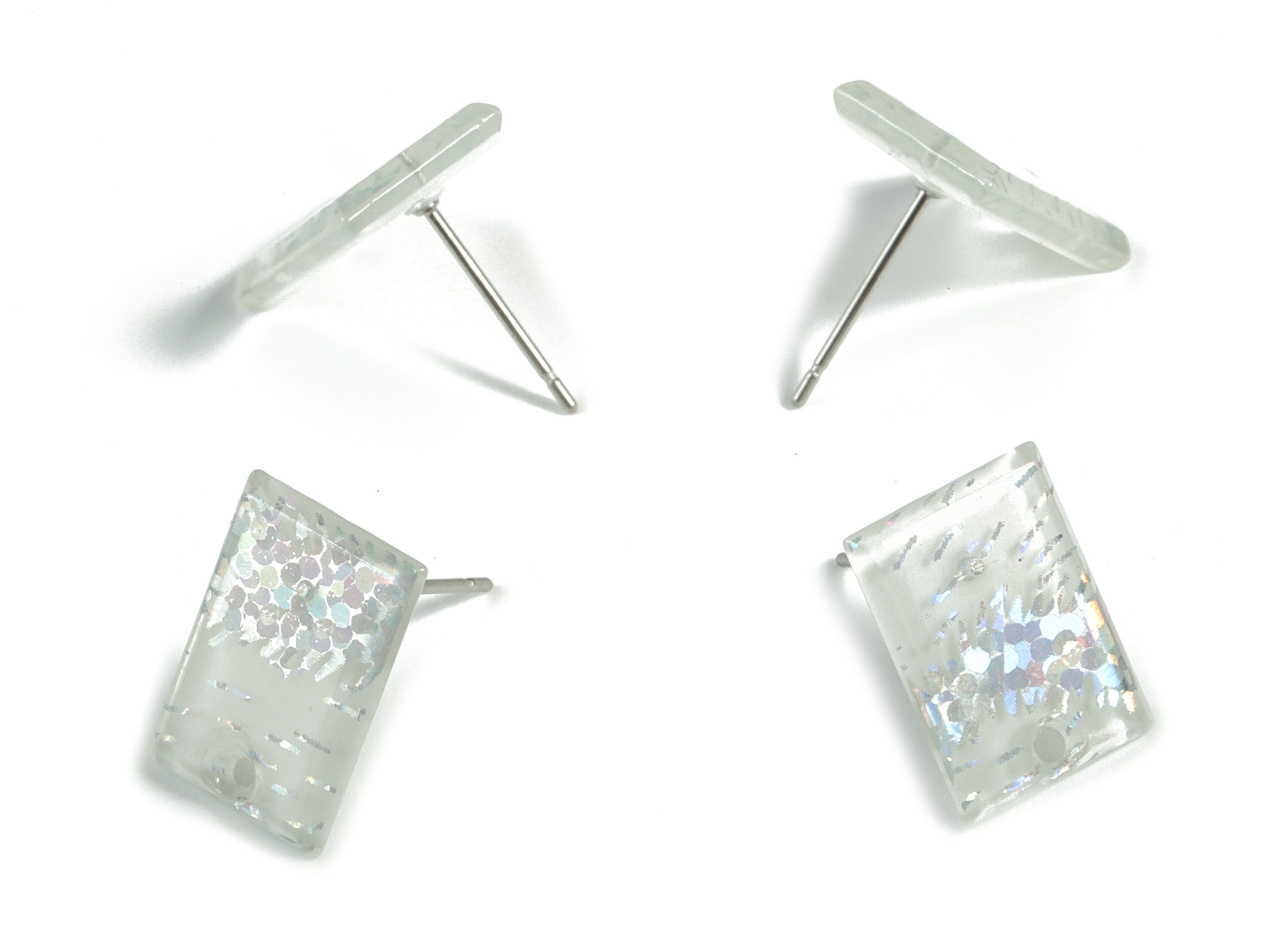 Acrylic Rectangle Earring Stud - Rectangle Earring Post - Surgical Stud - Jewelry Supplies - Color Code: A556 - 15.59x12x2.6mm - AC1663-A556 - DOMEDBAZAAR