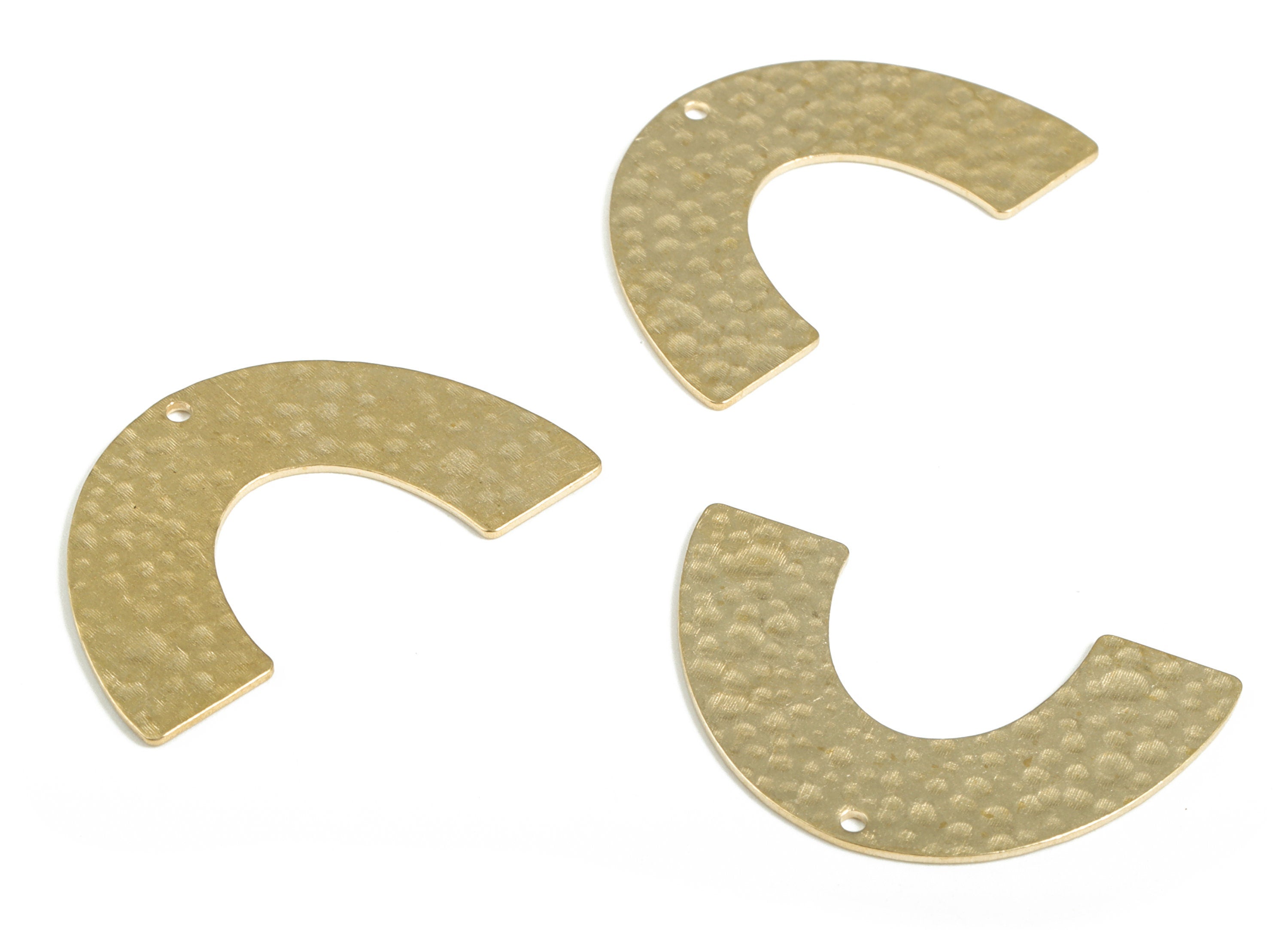 Brass Hammered U Earring Charms - Raw Brass U Pendant - Earring Findings - Jewelry Making Supplies - 34.01x21.05x0.76mm - PP3859 - DOMEDBAZAAR