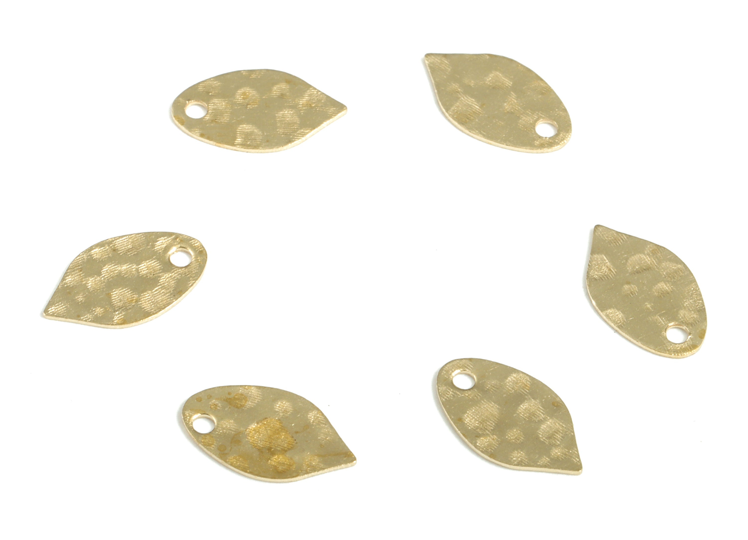 Brass Hammered Leaf Earring Charms - Raw Brass Leaf Pendant - Earring Findings - Jewelry Making Supplies - 9.9x5.8x0.36mm - PP3920 - DOMEDBAZAAR