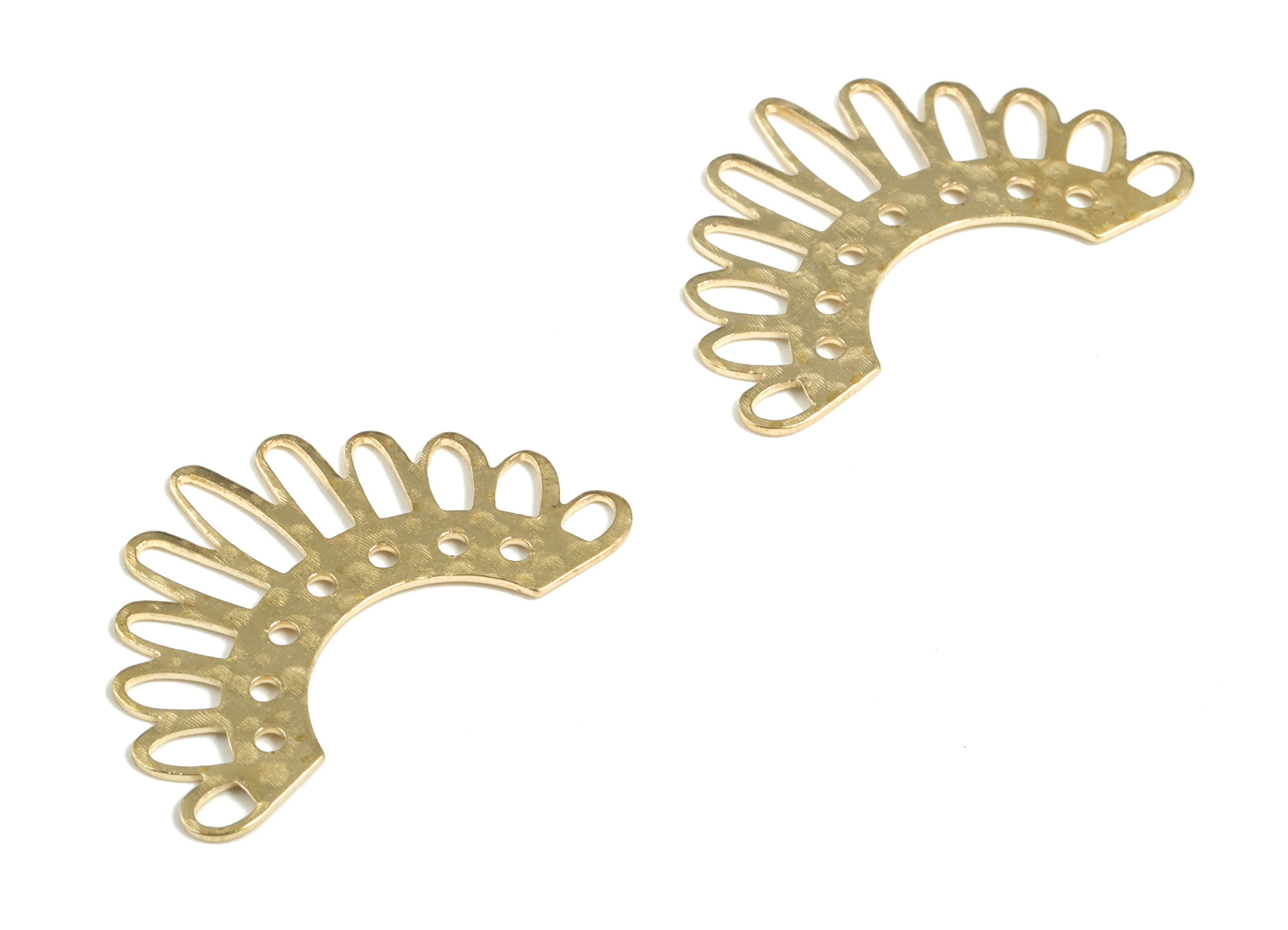 Brass Hammered Crown Earring Connector - Raw Brass U Earring Charms - Earring Finding - Jewelry Making Supplies - 29.75x18.75x0.6mm - PP3922 - DOMEDBAZAAR