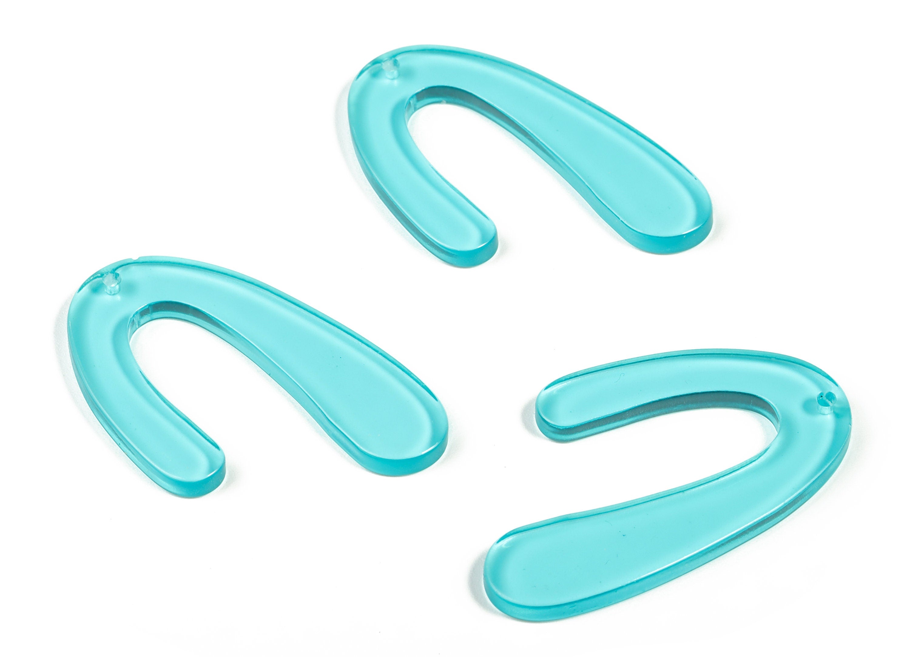 Acrylic U Earring Charm - Acrylic U Pendant - Earring Findings - Jewelry Making Supplies - Color Code: A68 - 44.81x27.29x3.03mm - AC1083-A68 - DOMEDBAZAAR