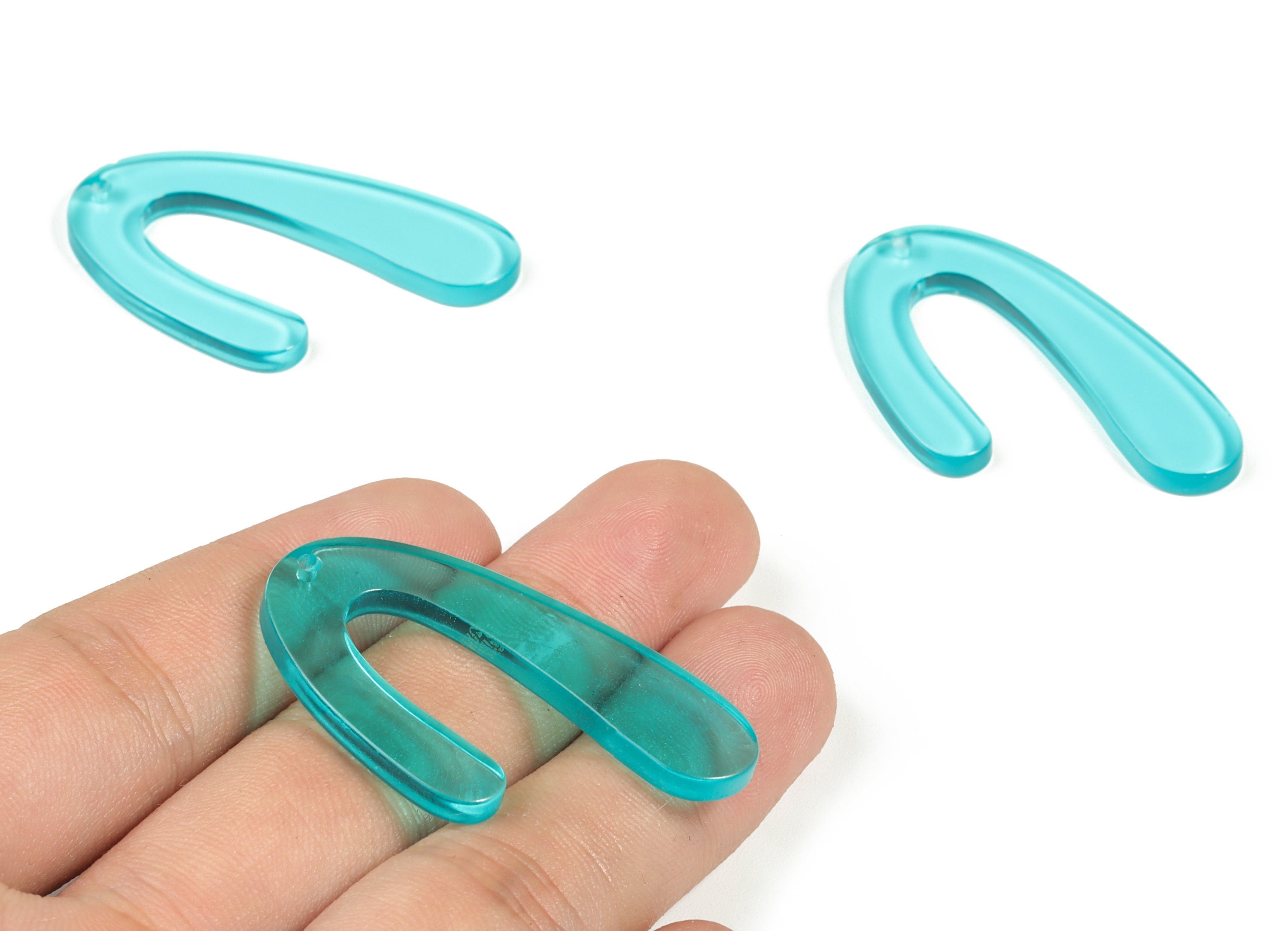 Acrylic U Earring Charm - Acrylic U Pendant - Earring Findings - Jewelry Making Supplies - Color Code: A68 - 44.81x27.29x3.03mm - AC1083-A68 - DOMEDBAZAAR