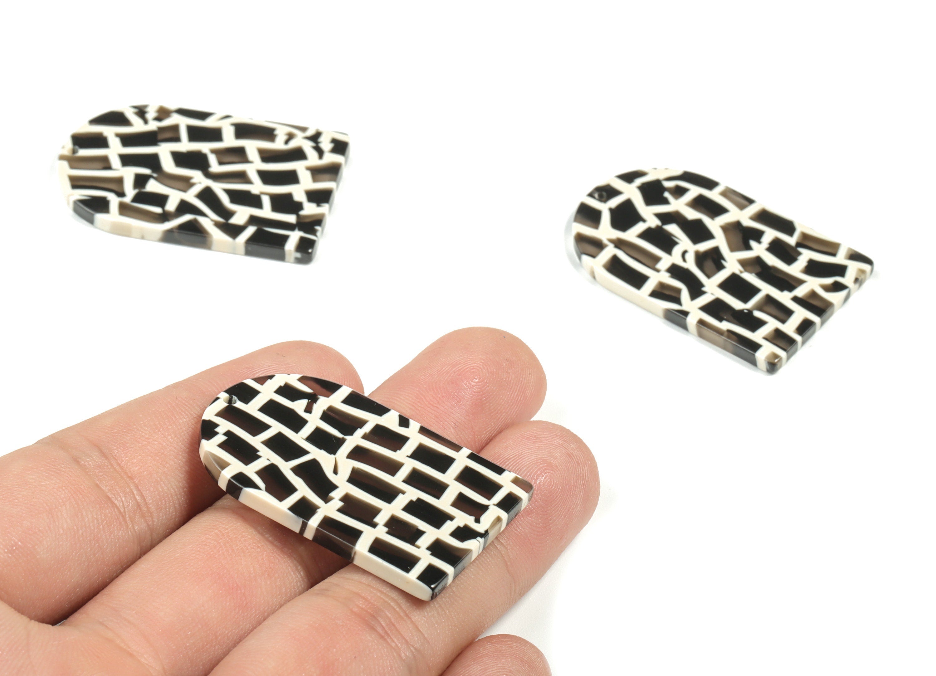 Acrylic D Earring Charms - Acrylic D Pendant - Jewelry Supplies- Earring Finding - Color Code: A569 - 39.70x25.65x2.71mm - AC2229-A569 - DOMEDBAZAAR