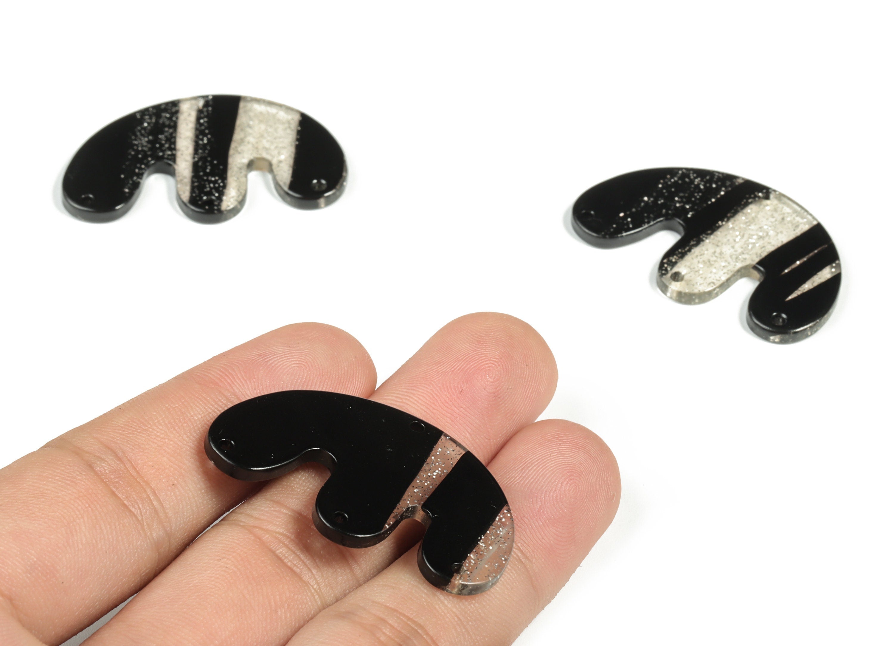 Acrylic E Earring Connector - Acrylic Geometry Charms - Jewelry Making Supplies - Color Code:A567 - 39.74x24.74x2.61mm - AC2230-A567 - DOMEDBAZAAR