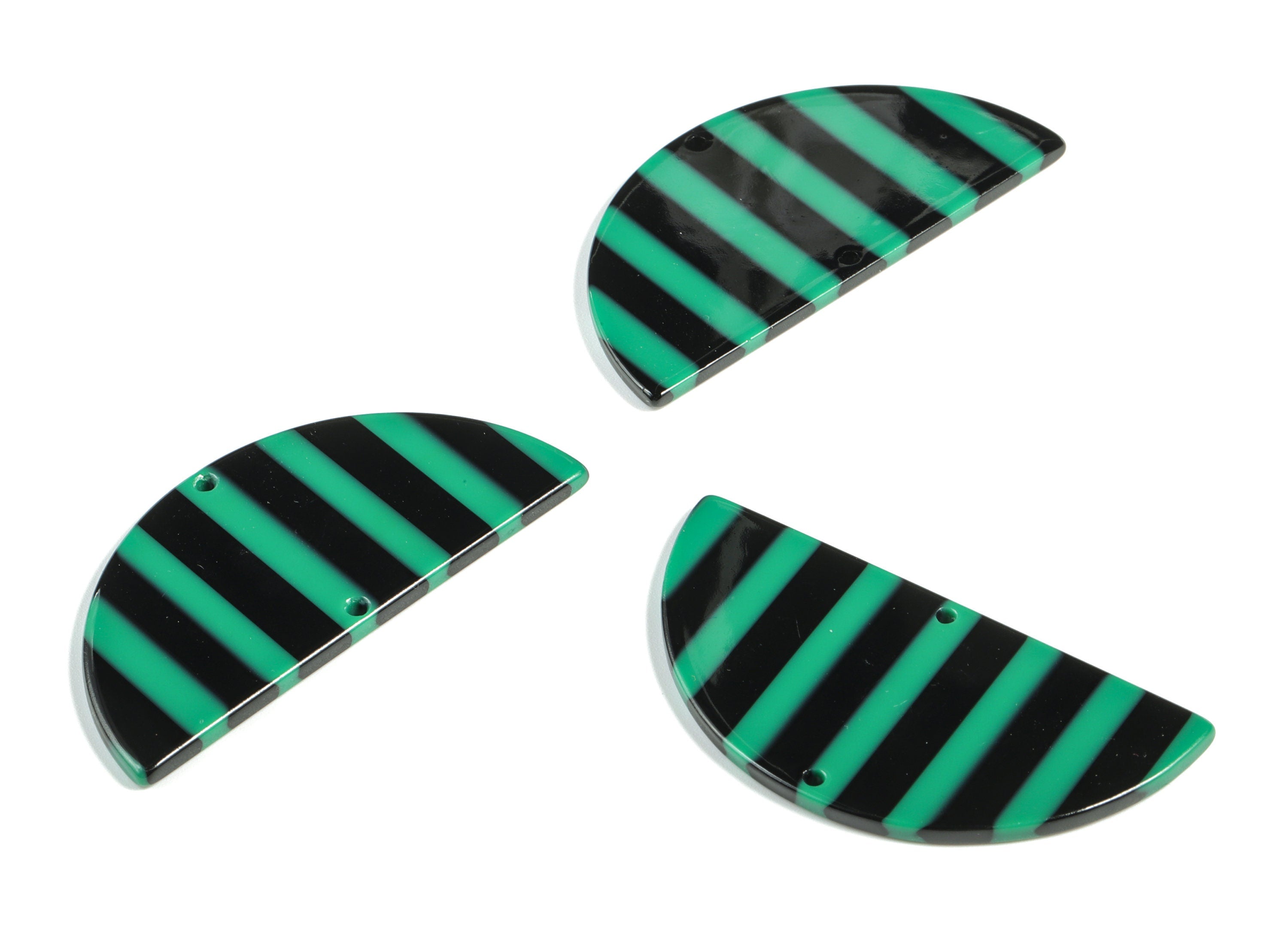 Acetate Semicircle Connectors - 2 Holes - Half Moon Connector - Jewelry Supplies - Color Code:A74 - 57.7x28.7x2.9mm - AC1805-A74 - DOMEDBAZAAR