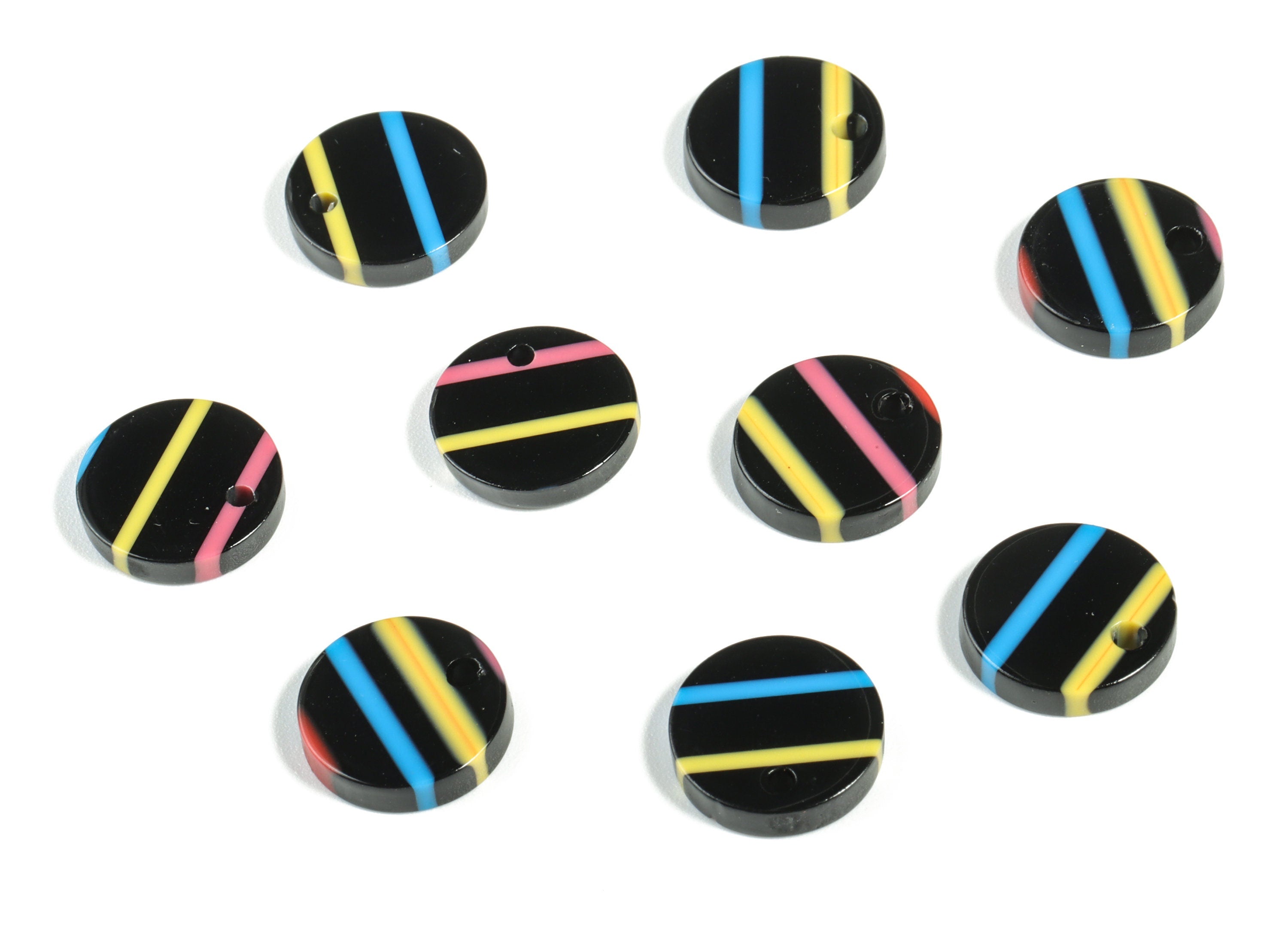 Acetate Round Charms - Round Earrings and Pendant - Earring Findings - Jewelry Supplies - Color Code: A141 - 12.9x12.9x2.7mm - AC1101-A141 - DOMEDBAZAAR