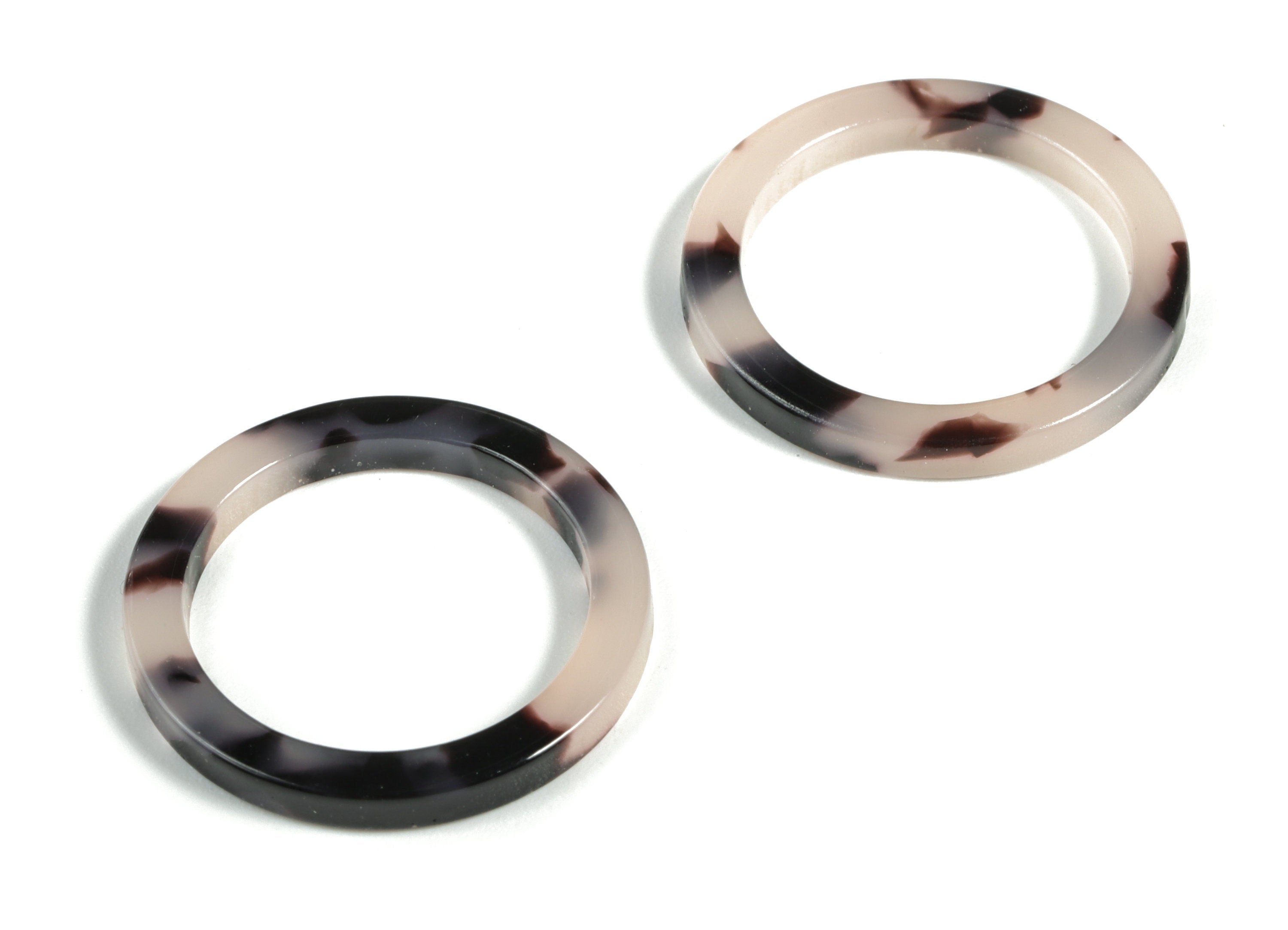 Acetate Acrylic Earring Charms - Blonde Tortoise Shell Earrings - Circle Pendant - Color Code: A07 - 22.8x22.8x2.63mm - AC1118-A07-O - DOMEDBAZAAR