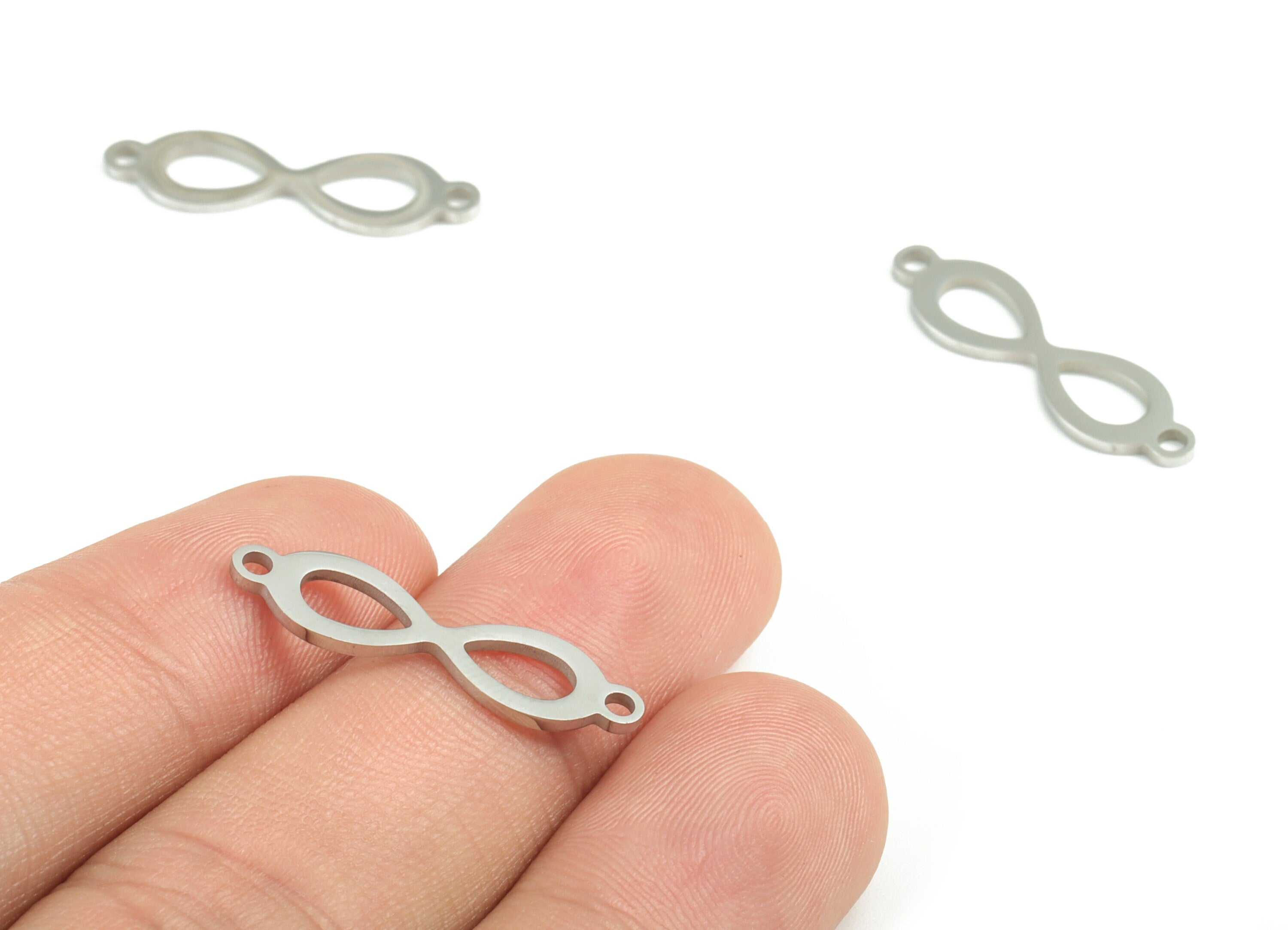 Stainless Steel Number 8 Connector - Stainless Steel Number 8 Earrings Charms - Jewelry Making Supplies - 25.47x6.92x0.97mm - SS1203 - DOMEDBAZAAR