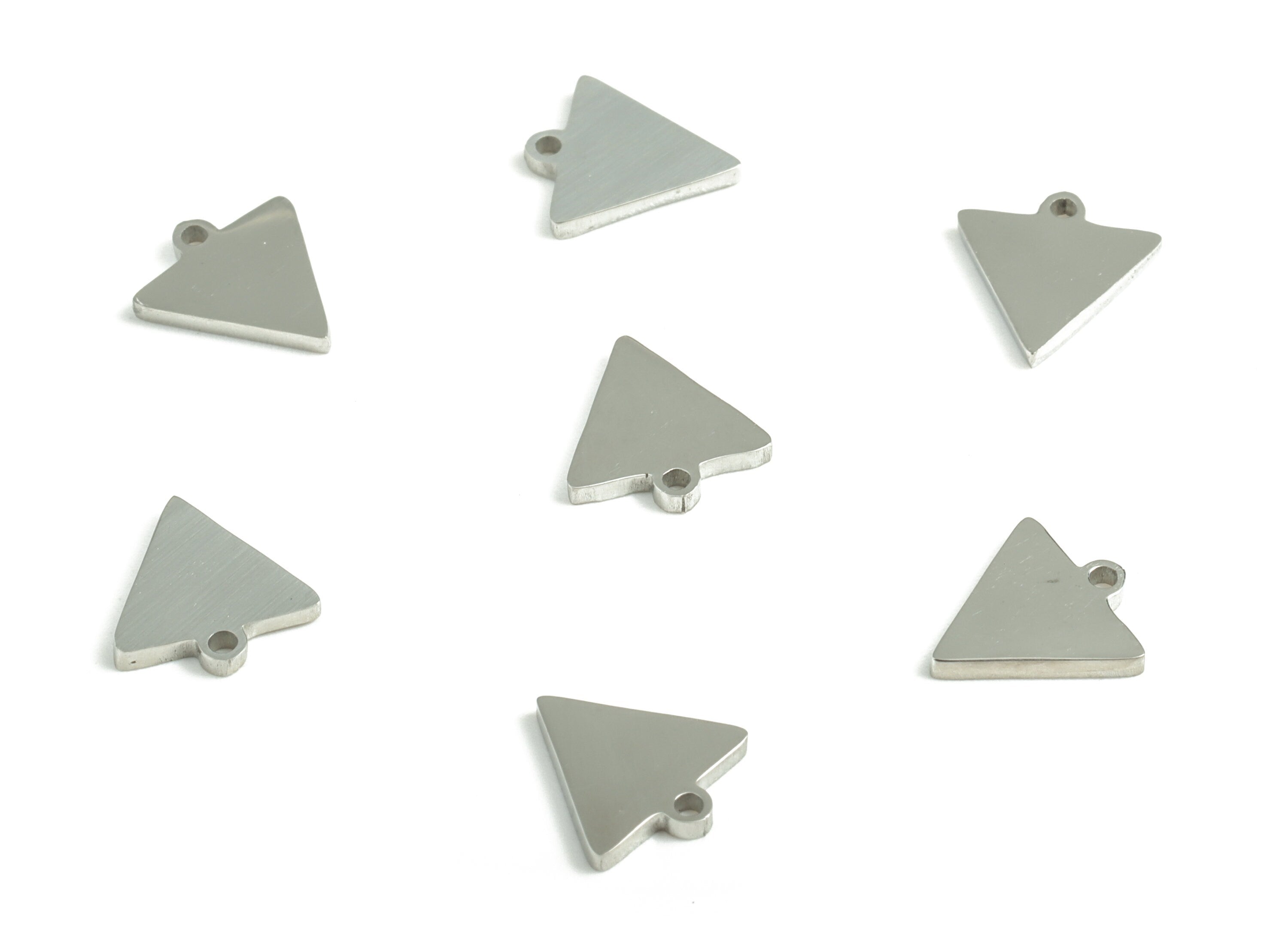 Stainless Steel Triangle Earring Charms - Stainless Steel Triangle Pendant - DIY Jewelry Making Supplies - 8.77x8.24x1.01mm - SS1213 - DOMEDBAZAAR