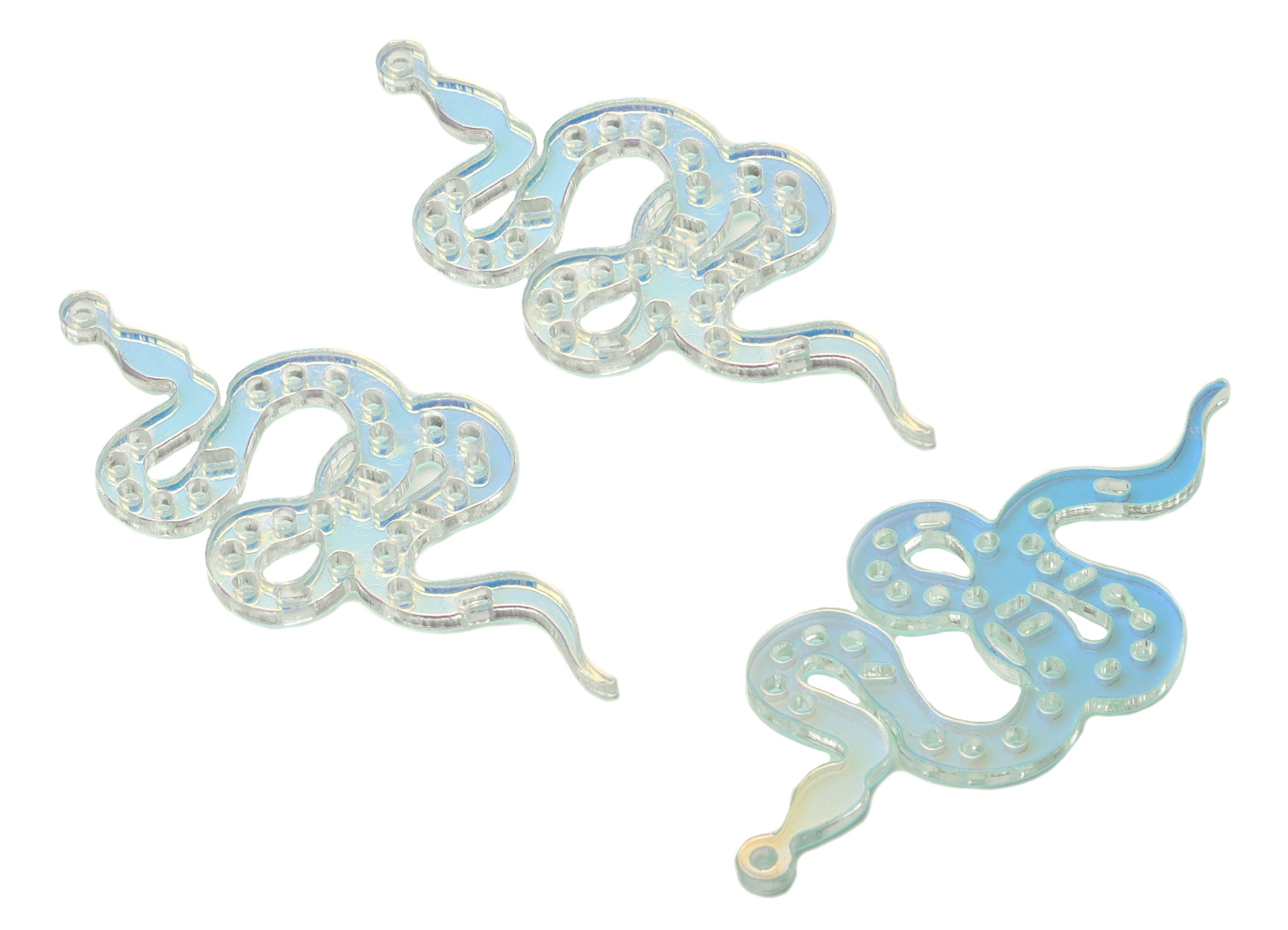 Colorful Acrylic Snake Earring Charms - Acrylic Snake Pendant - Jewelry Making Supplies - Color Code:A575 - 49.96x23.1x1.77mm - AC2239-A575 - DOMEDBAZAAR