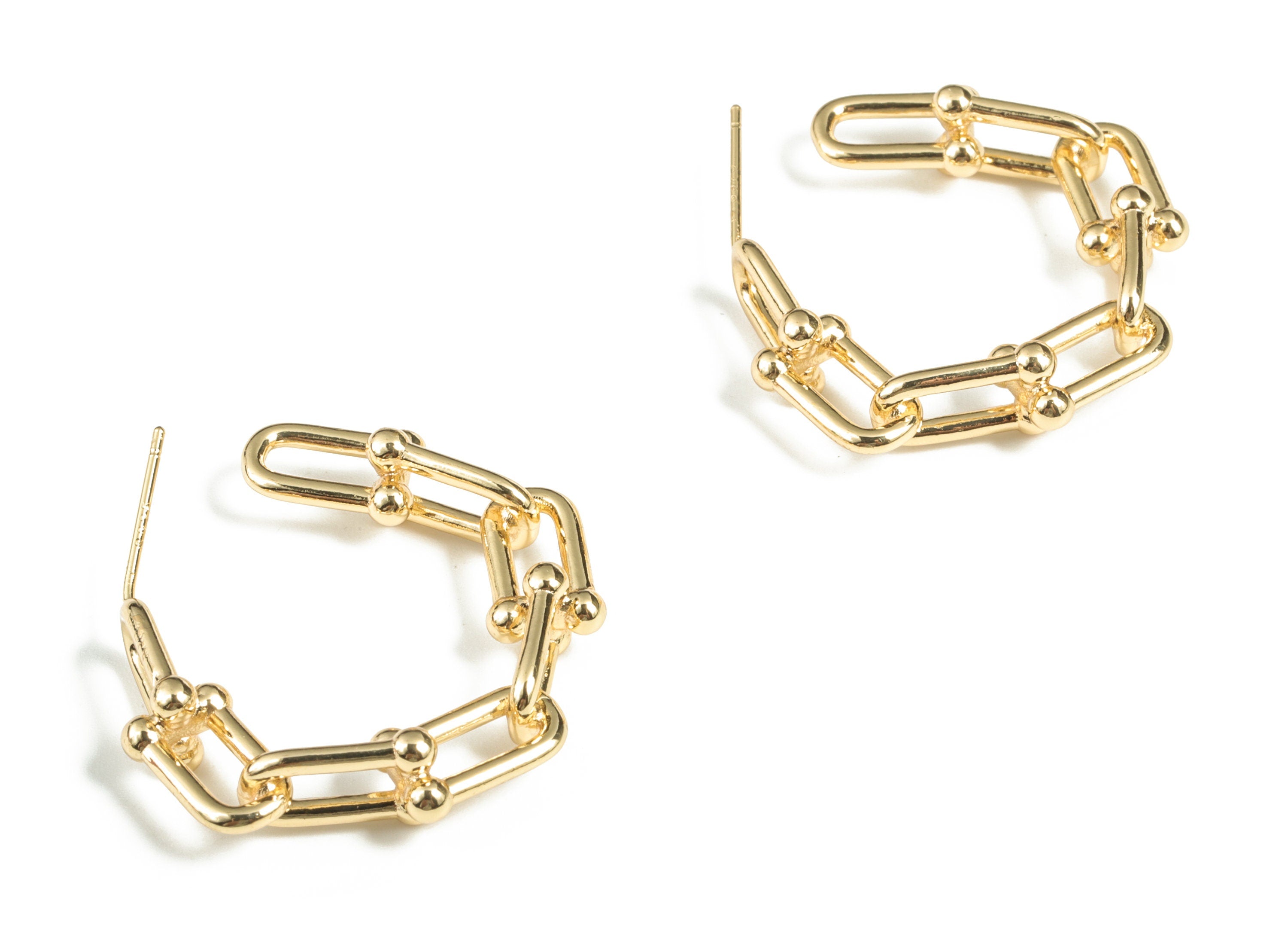 Open Hoop Earrings Stud – Earring Findings - 316 Surgical Stainless Steel Stud – Jewelry Supplies - 32.45× 27.03 × 6.76mm - RGP2861 - DOMEDBAZAAR