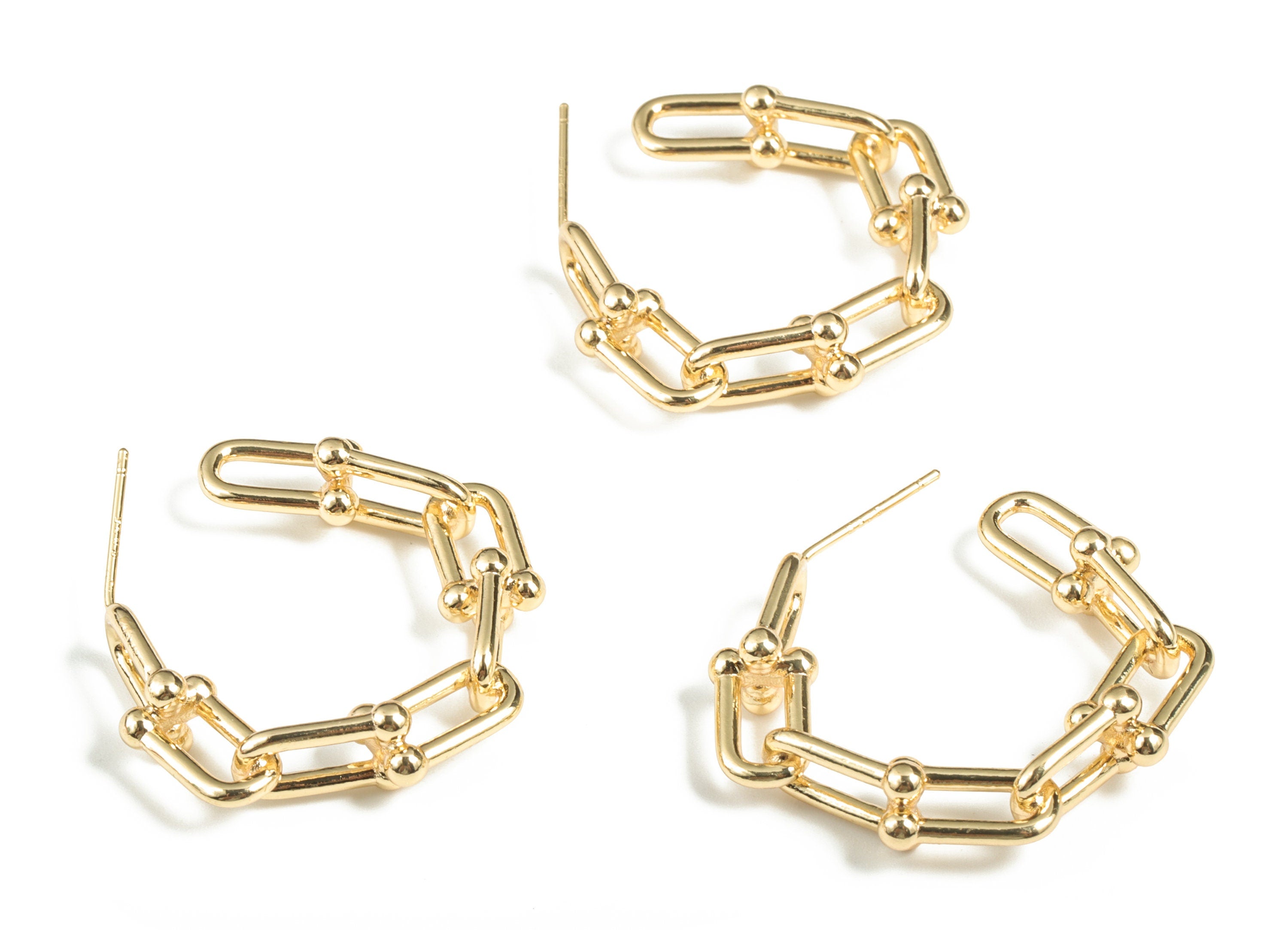 Open Hoop Earrings Stud – Earring Findings - 316 Surgical Stainless Steel Stud – Jewelry Supplies - 32.45× 27.03 × 6.76mm - RGP2861 - DOMEDBAZAAR