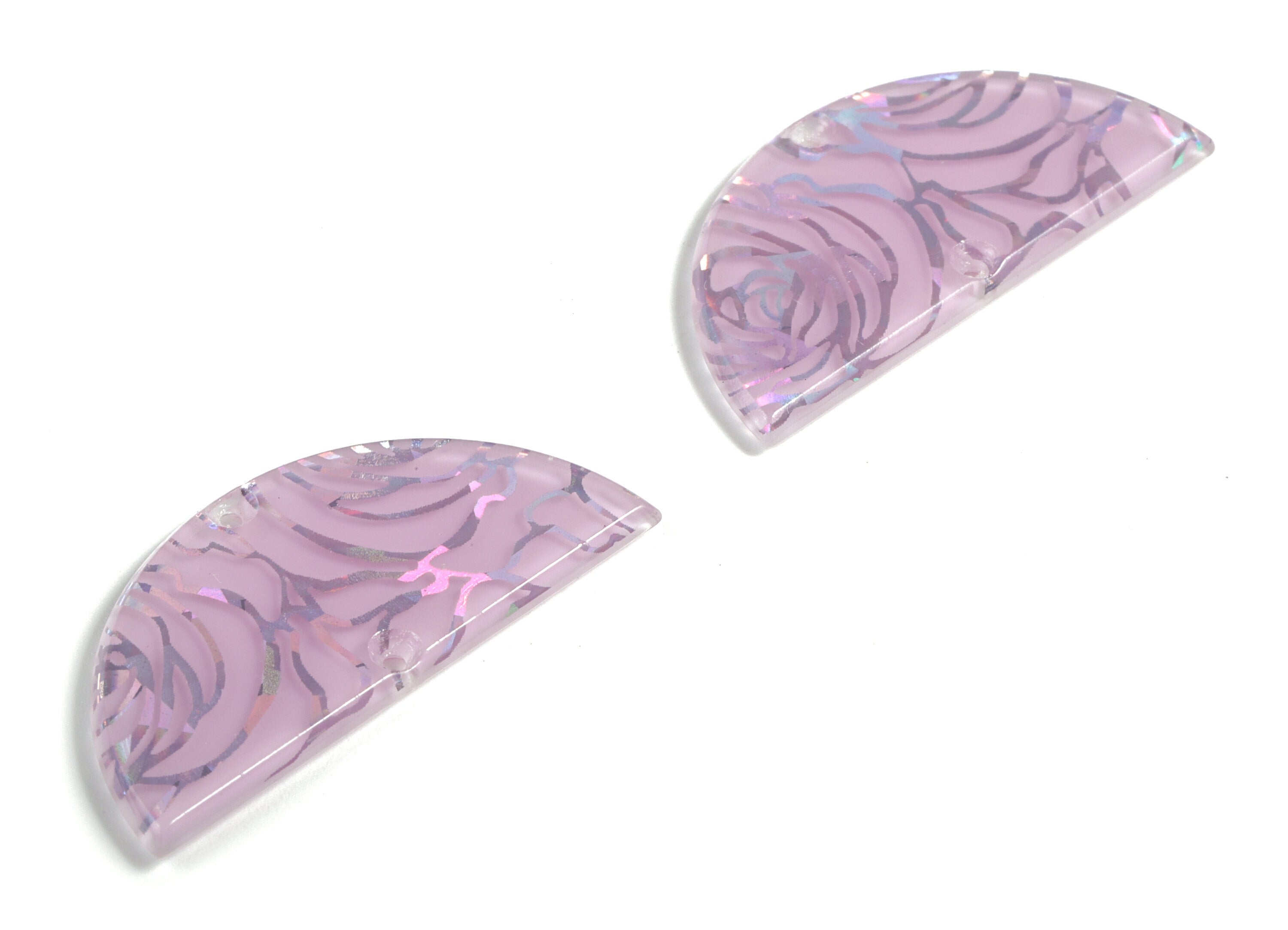 Acetate Semicircle Connectors - 2 Holes - Half Moon Earrings - Earring Findings - Color Code:A558 - 37.2x18.55x2.4mm - AC1794-A558 - DOMEDBAZAAR