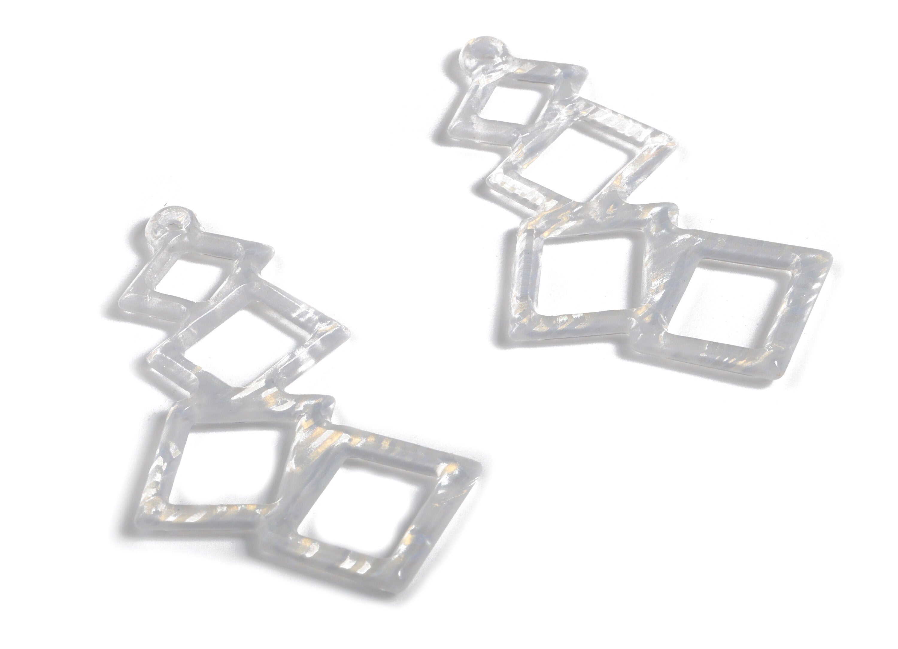 Acrylic Squares Earring Charms - Acrylic Squares Pendant - Jewelry Supplies - Color Code:A514 - 40.18x24.89x2.41mm - AC2197-A514 - DOMEDBAZAAR