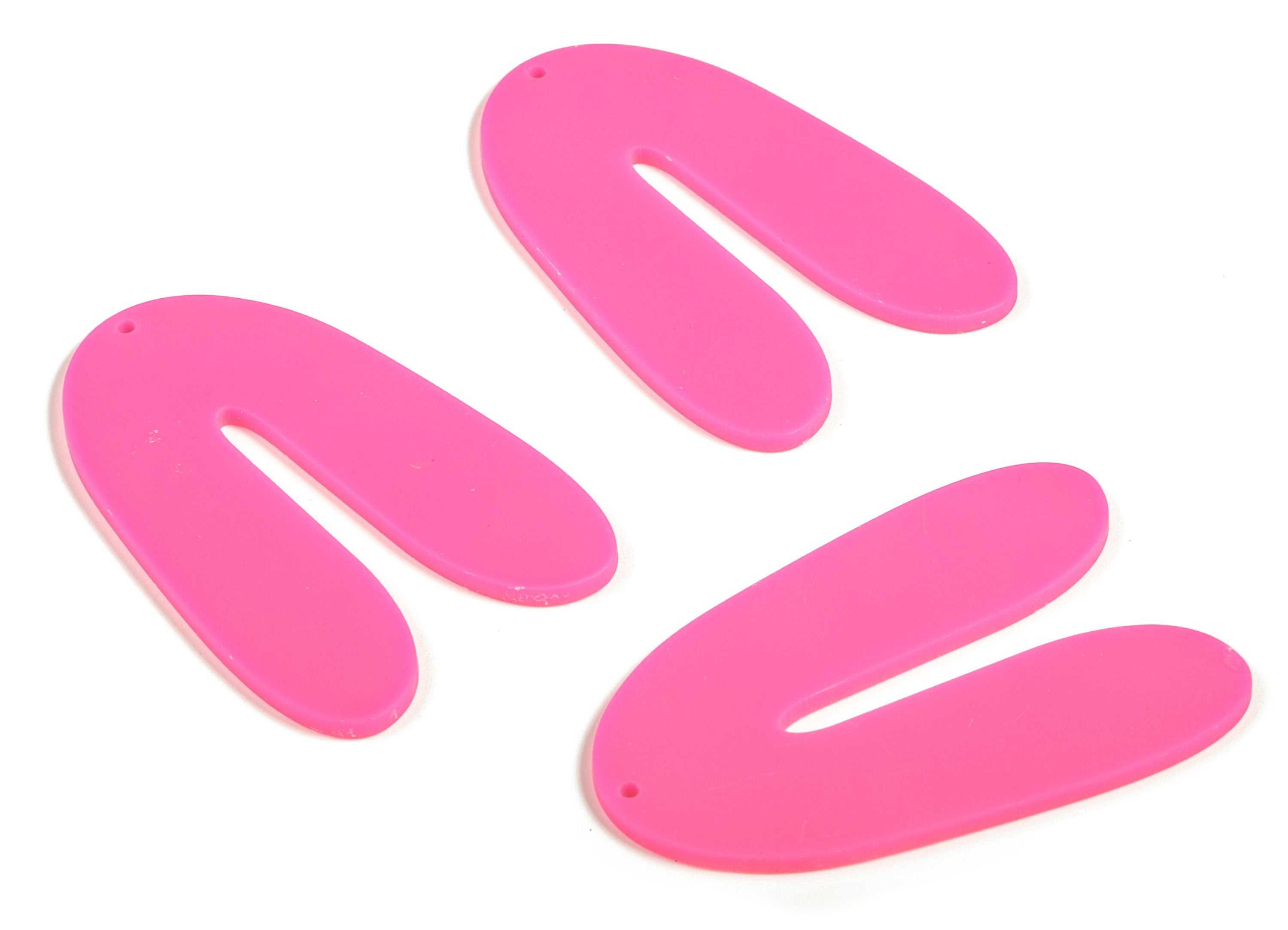 Acrylic U Earring Charms - Matte U Pendant - Earring Finding - Jewelry Making Supplies - Color Code: A472 - 60.65x38.99x2.55mm - AC2210-A472 - DOMEDBAZAAR