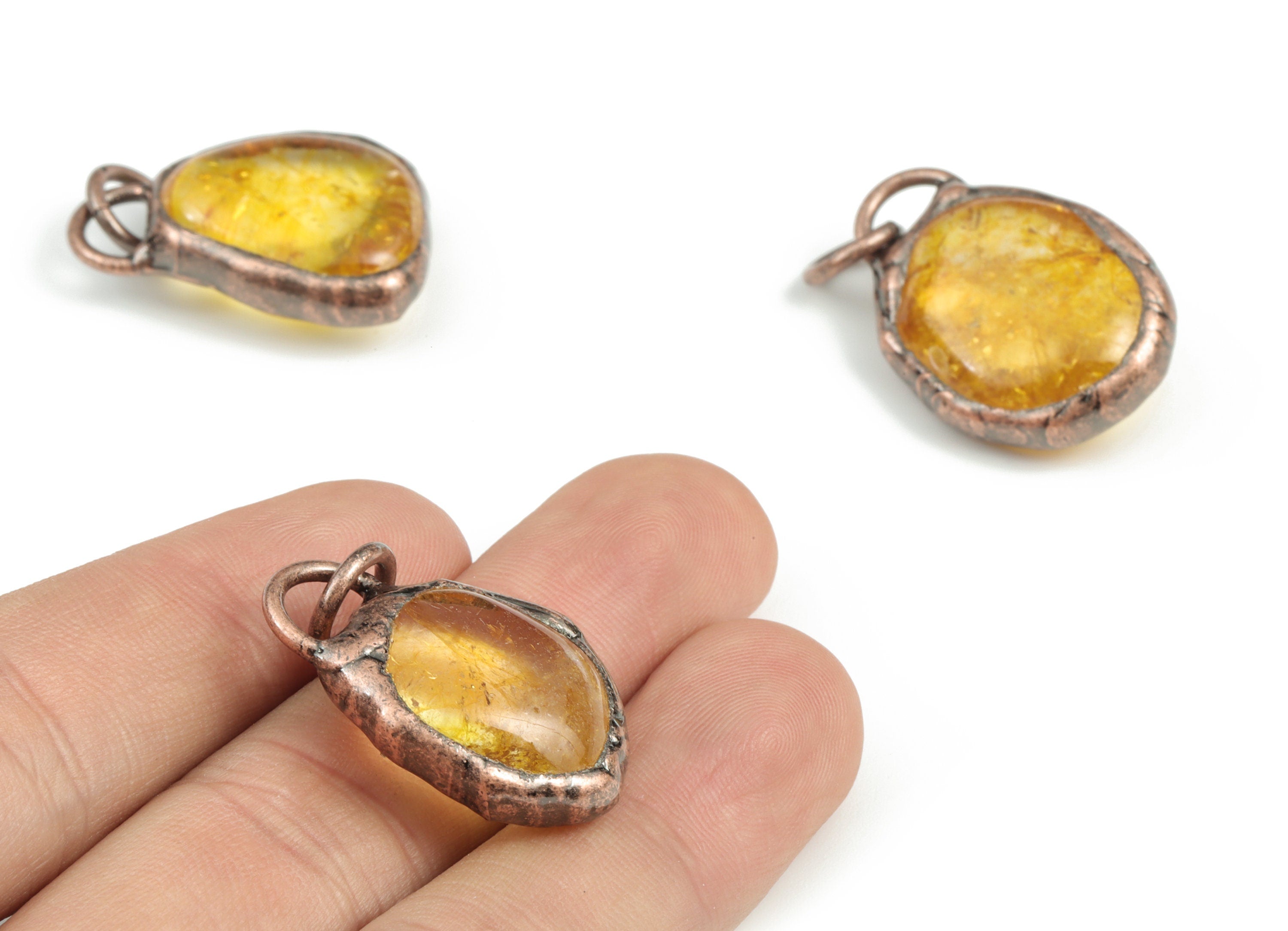 Citrine Pendant – Oval Teardrop Earring – Crystal Jewelry Making - Jewelry Supply - Average Size –28.35x18.8x9.12mm – NS1286 - DOMEDBAZAAR