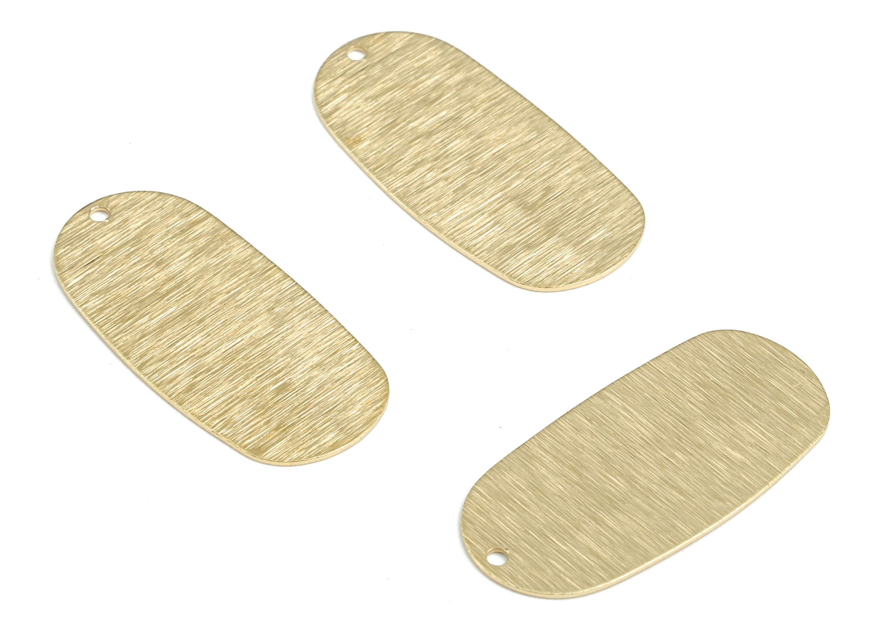 Brass Textured Oval Earring Charms - Raw Brass Oval Pendant - Earring Findings - Jewelry Making Supplies - 29.79x14.2mx0.48mm - PP3801 - DOMEDBAZAAR