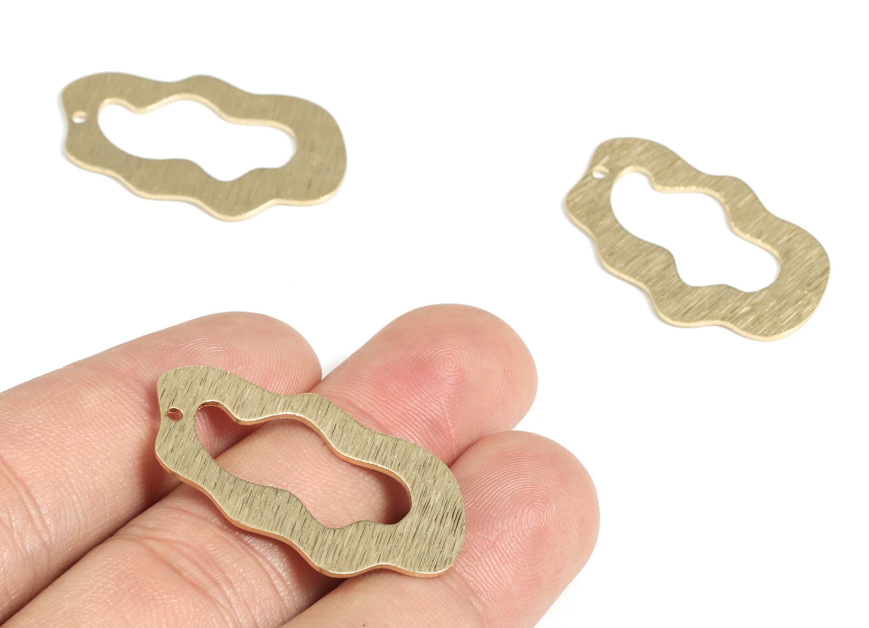 Brass Textured Could Earring Charms - Raw Brass Could Pendant - Earring Findings - Jewelry Making Supplies - 33.58x20.35x0.8mm - PP3797 - DOMEDBAZAAR