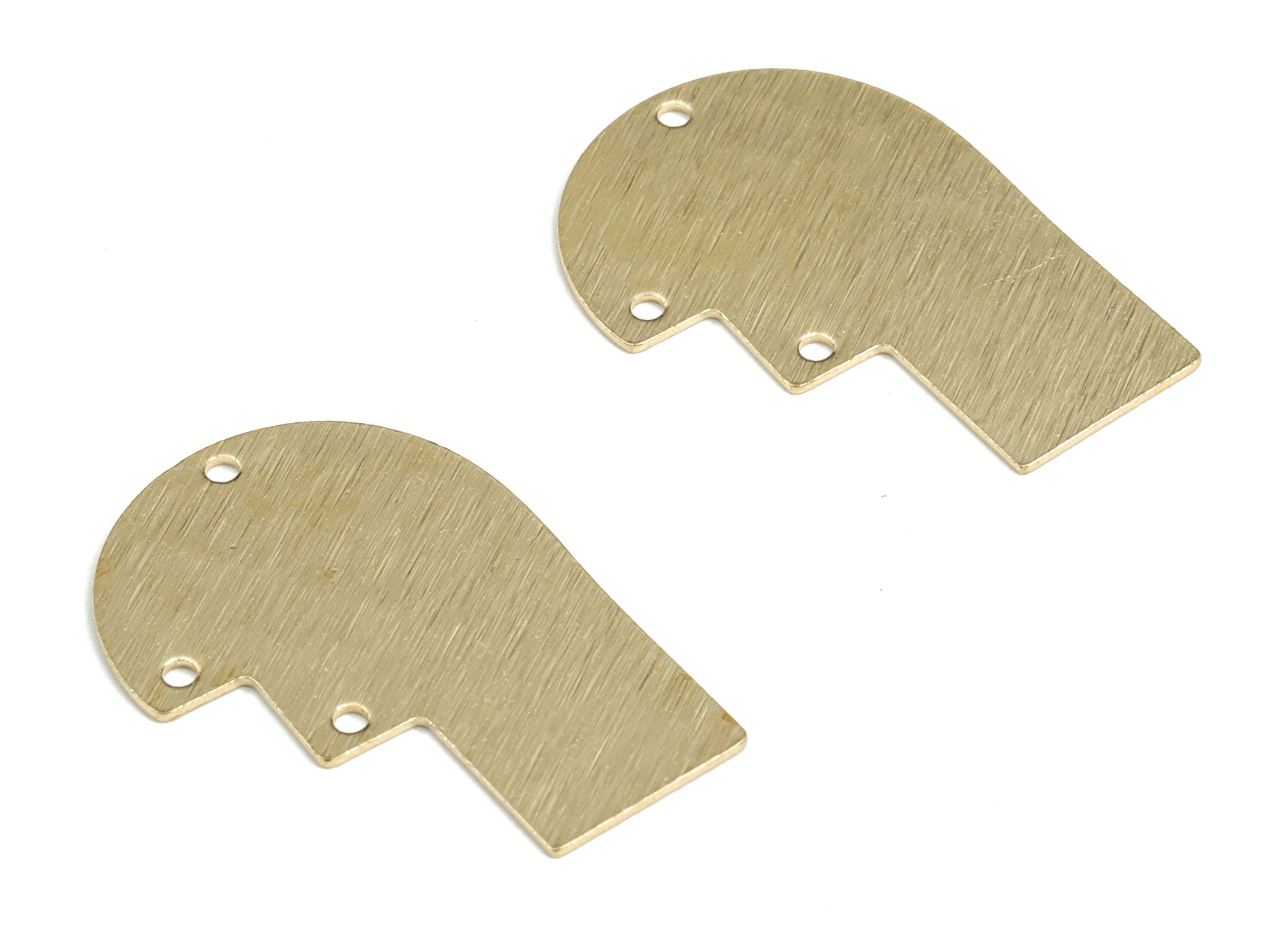 Brass Textured Geometric Earring Connector - Raw Brass Geometric Earring Charms - Jewelry Making Supplies - 29.79x20.91x0.63mm - PP3788 - DOMEDBAZAAR