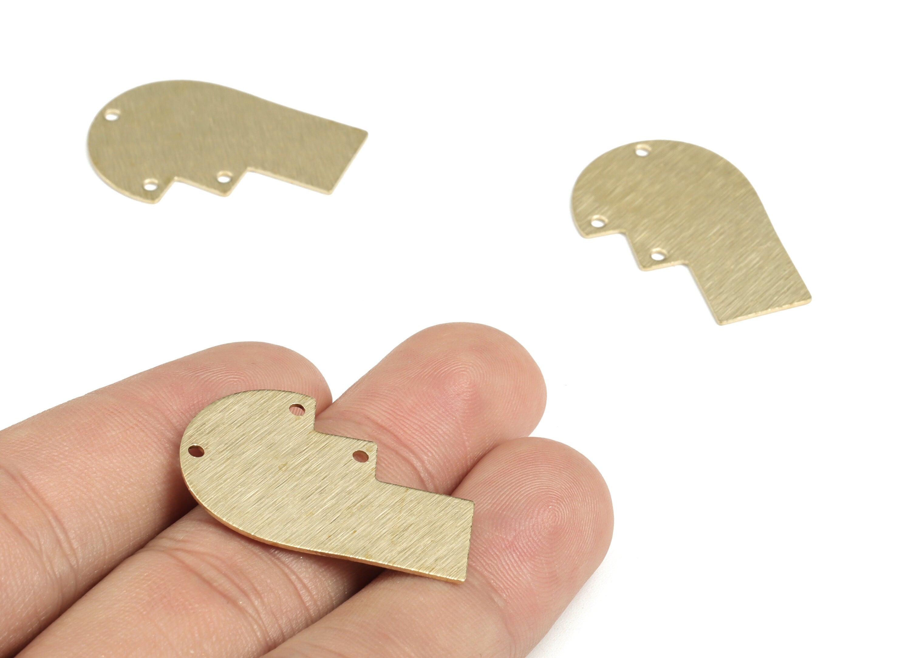 Brass Textured Geometric Earring Connector - Raw Brass Geometric Earring Charms - Jewelry Making Supplies - 29.79x20.91x0.63mm - PP3788 - DOMEDBAZAAR