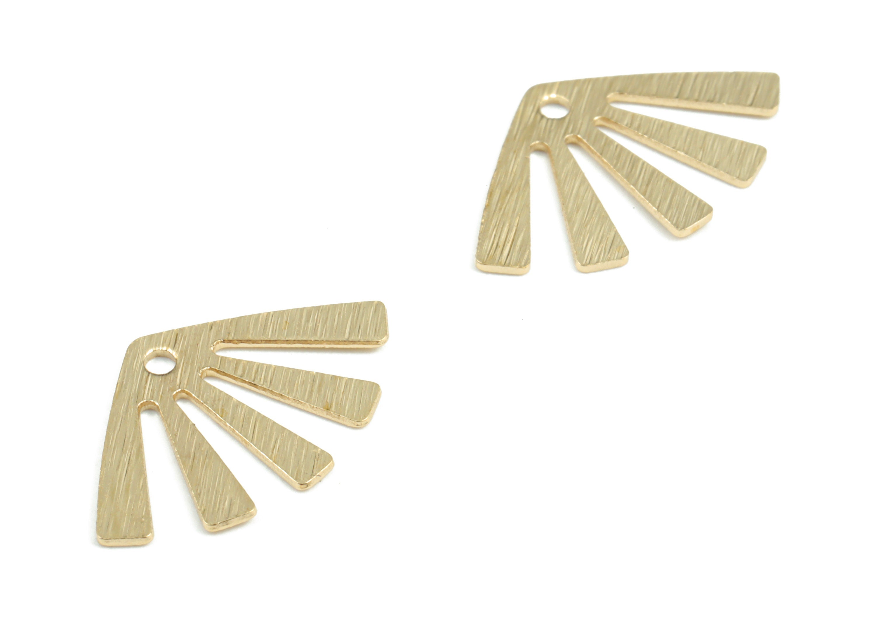 Brass Textured Sun Earring Charms - Raw Brass Sun Pendant - Earrings Finding - Jewelry Making Supplies - 19.82x12.5x0.63mm - PP3783 - DOMEDBAZAAR