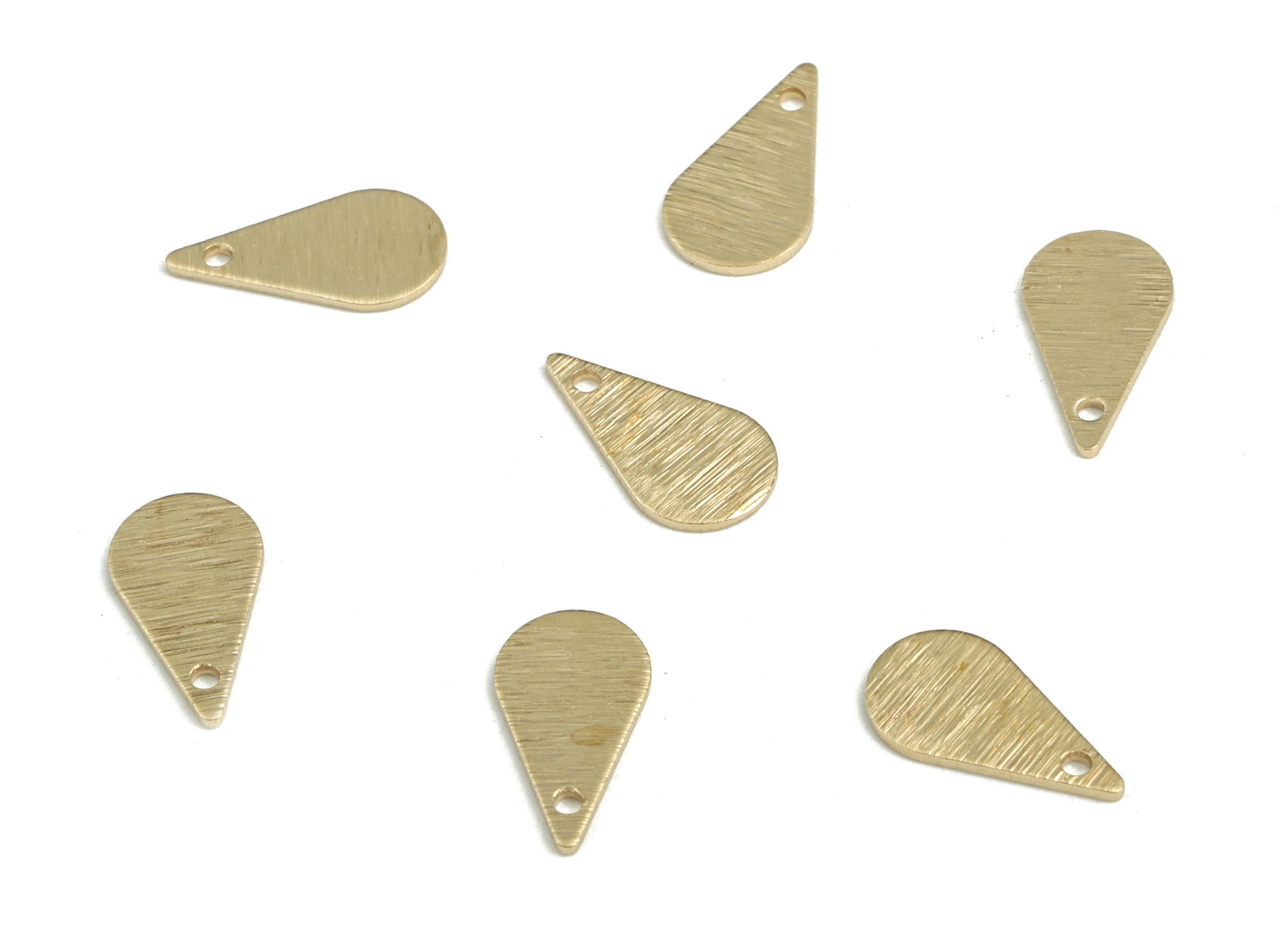 Brass Textured Drop Earring Charms - Raw Brass Drop Pendant - Earring Findings - Jewellery Making Supplies - 10.56x5.59x0.57mm - PP3809 - DOMEDBAZAAR