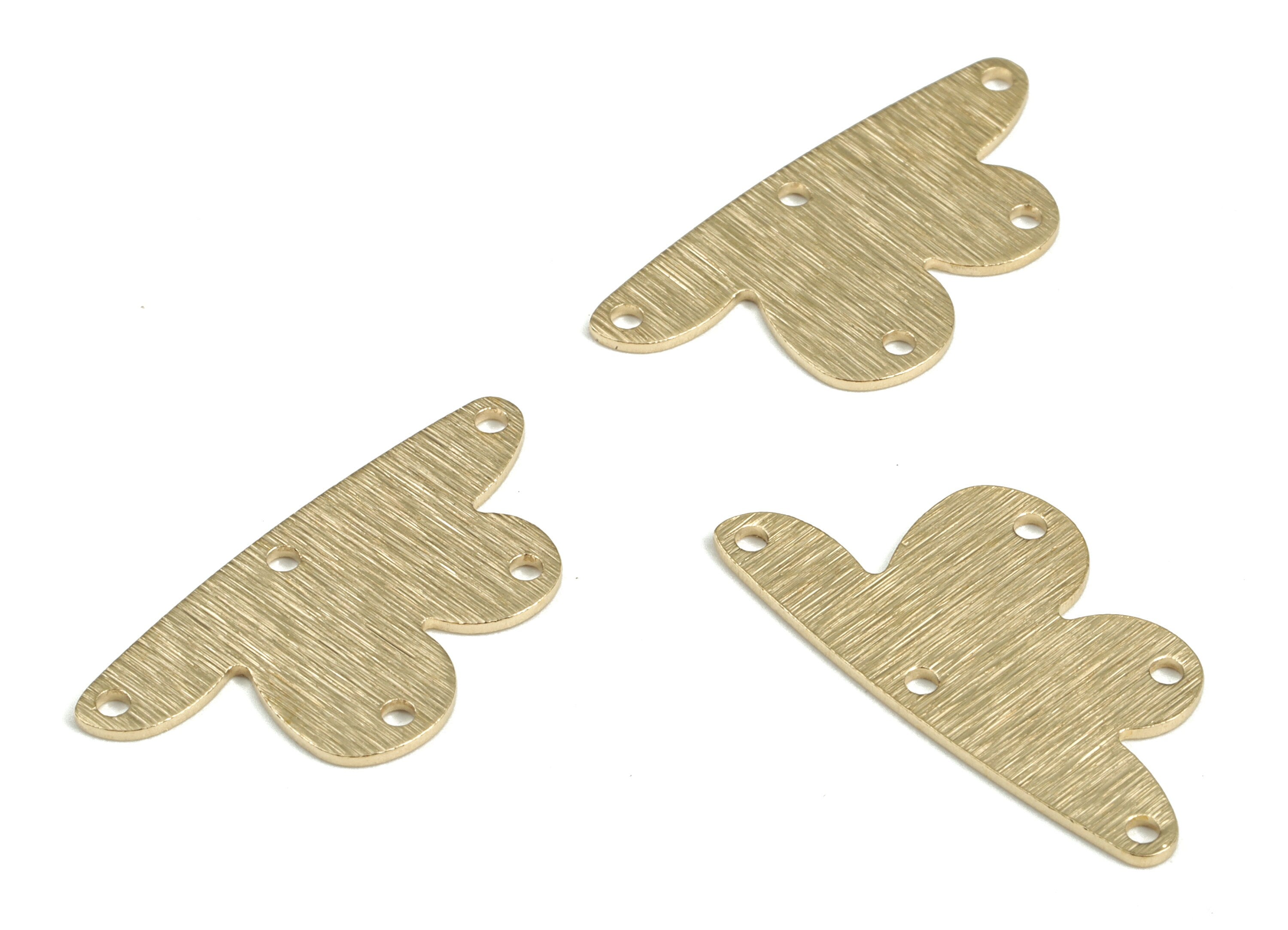 Brass Textured Cloud Earring Connector - Raw Brass Cloud Earring Charms - 5 Holes - Jewelry Making Supplies - 26.54x13.46x0.77mm - PP3791 - DOMEDBAZAAR