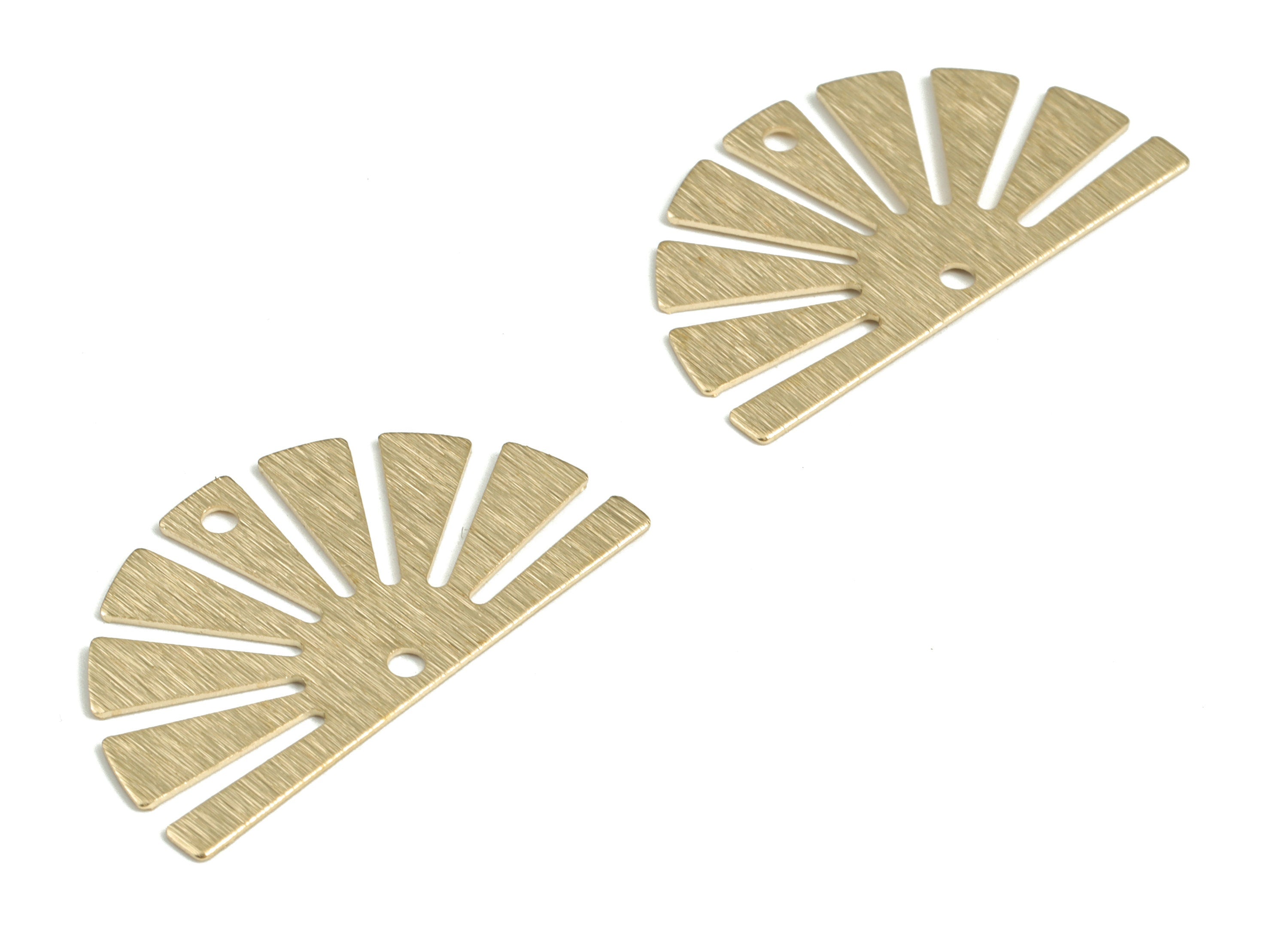 Brass Textured Sun Earring Connector - Raw Brass Sun Earring Charms - 2 Holes - Jewelry Making Supplies - 35.04x19.66x0.69mm - PP3792 - DOMEDBAZAAR