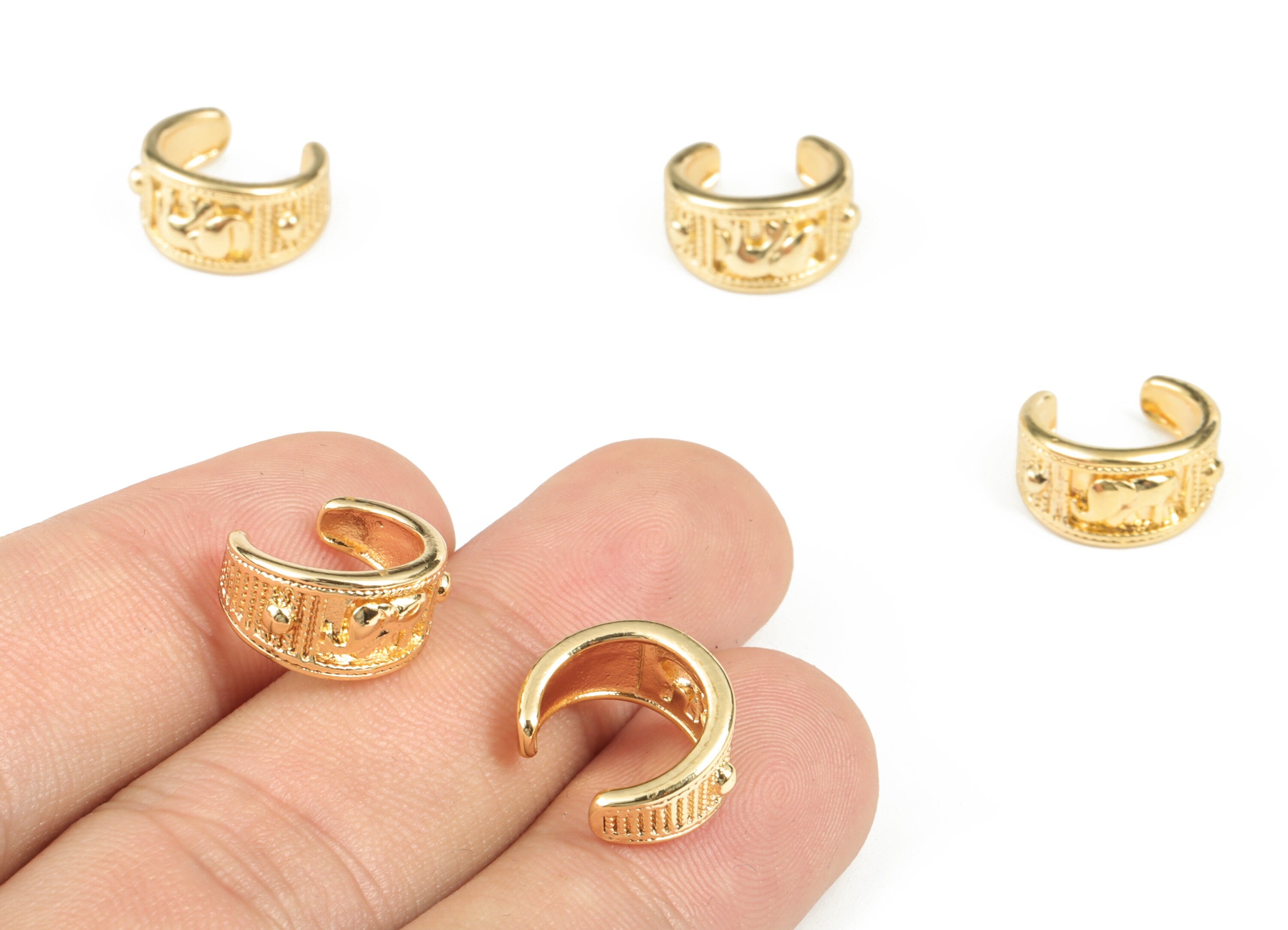 Gold Ear Cuff - Tiny Ear Cuff – Street Wear Ear Cuff - Earrings for Women – Ear Cuff Jewelry - 13.3 ×12.42 ×2.32mm - RGP2831 - DOMEDBAZAAR