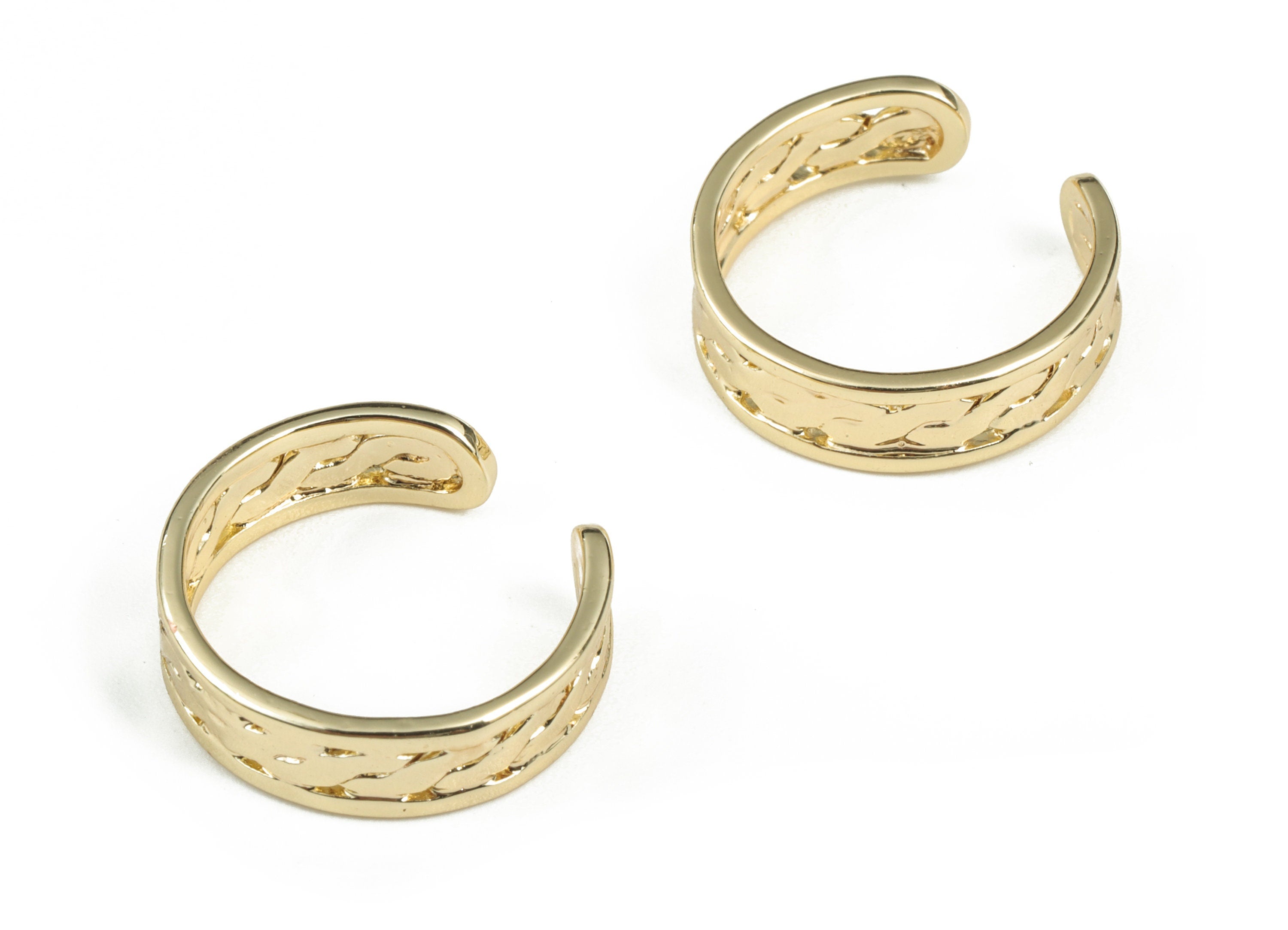 No Piercing Ear Cuff - Gold Ear Cuff – Round Ear Cuff - Piercing Free Earrings – Jewelry Supplies - 17.73x16.8x1.39mm - RGP2901 - DOMEDBAZAAR