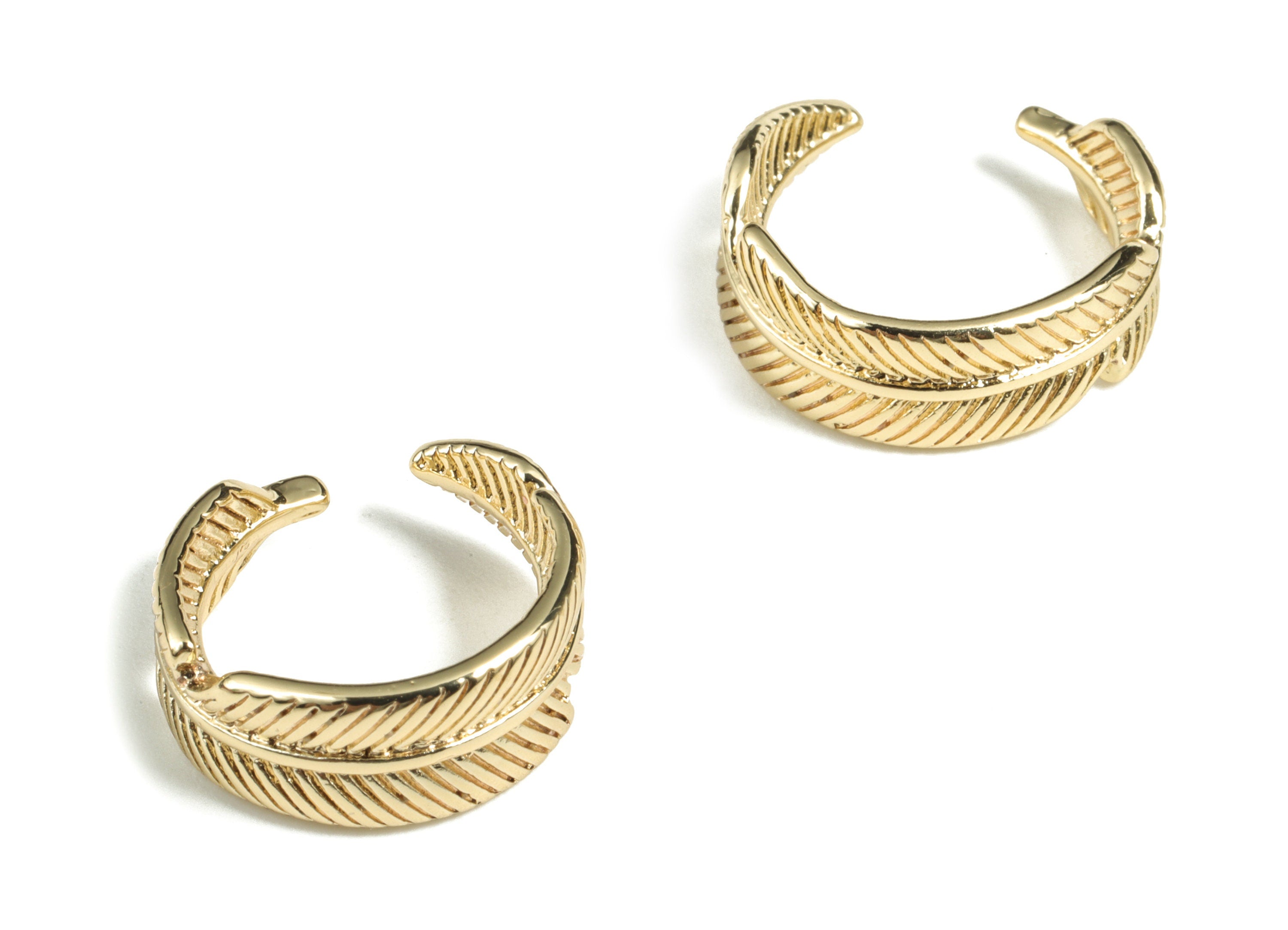 Ear Cuff No Piercing – Smooth Ear Cuff Jewelry – Earring Gold Cuff - Ear Cuff Non Pierced - Fake Piercing - 16.8x15.92x2.08mm - RGP2905 - DOMEDBAZAAR