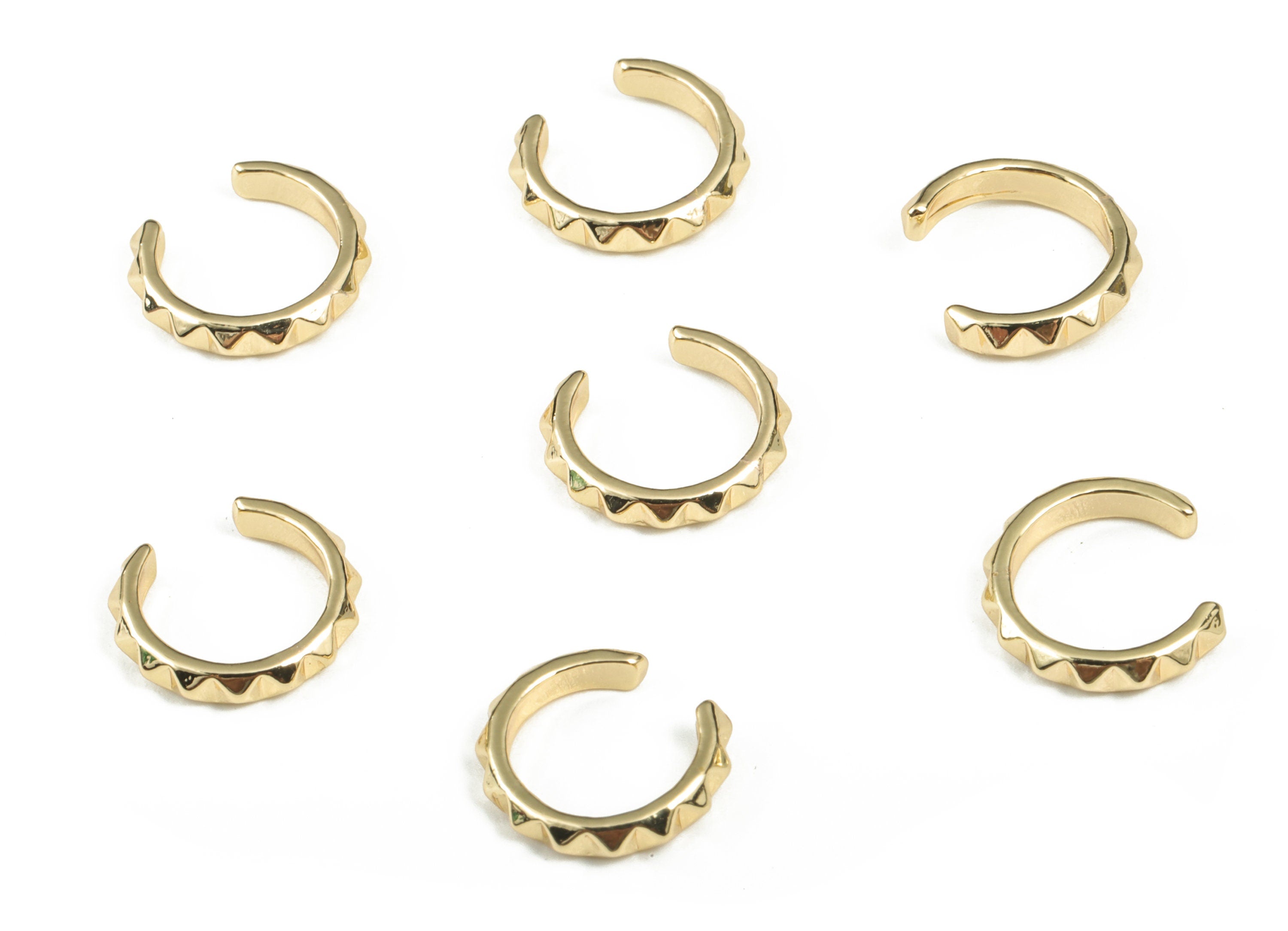 Brass Ear Cuff No Piercing - Ear Cuff – Earring Gold Cuffs - Ear Cuff Non Pierced - Fake Piercing Earring - 12.43x10.92x1.14mm - RGP2908 - DOMEDBAZAAR