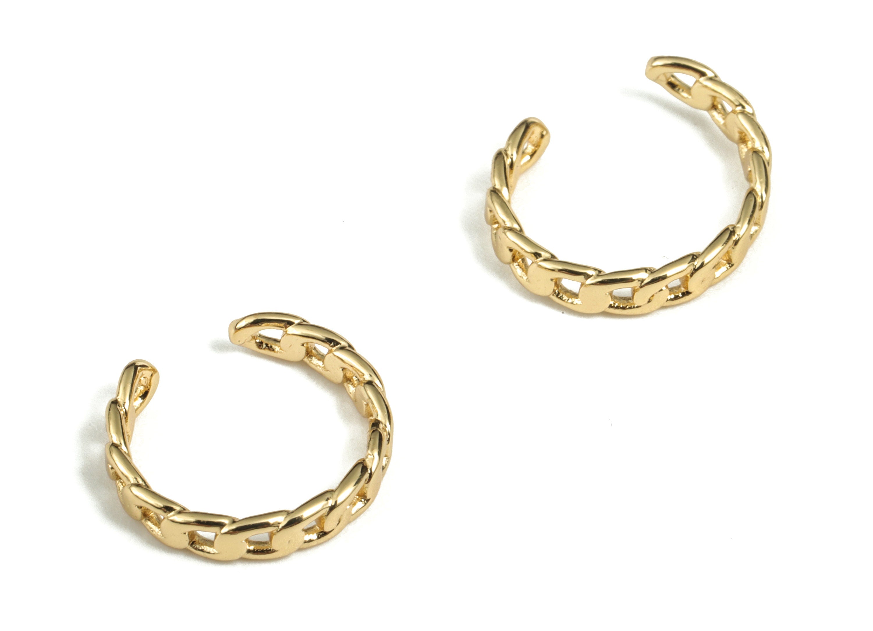 Brass Ear Cuff No Piercing - Ear Cuffs – Earring Gold Cuff - Ear Cuff non pierced - Gold fake piercing - 12.93x12.37x1.1mm - RGP2909 - DOMEDBAZAAR