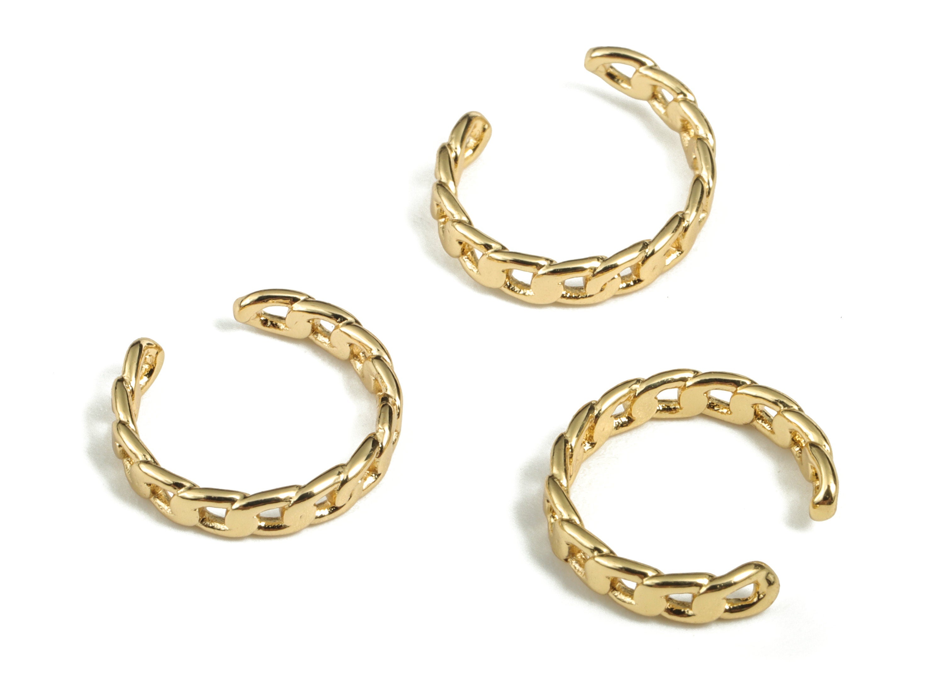 Brass Ear Cuff No Piercing - Ear Cuffs – Earring Gold Cuff - Ear Cuff non pierced - Gold fake piercing - 12.93x12.37x1.1mm - RGP2909 - DOMEDBAZAAR