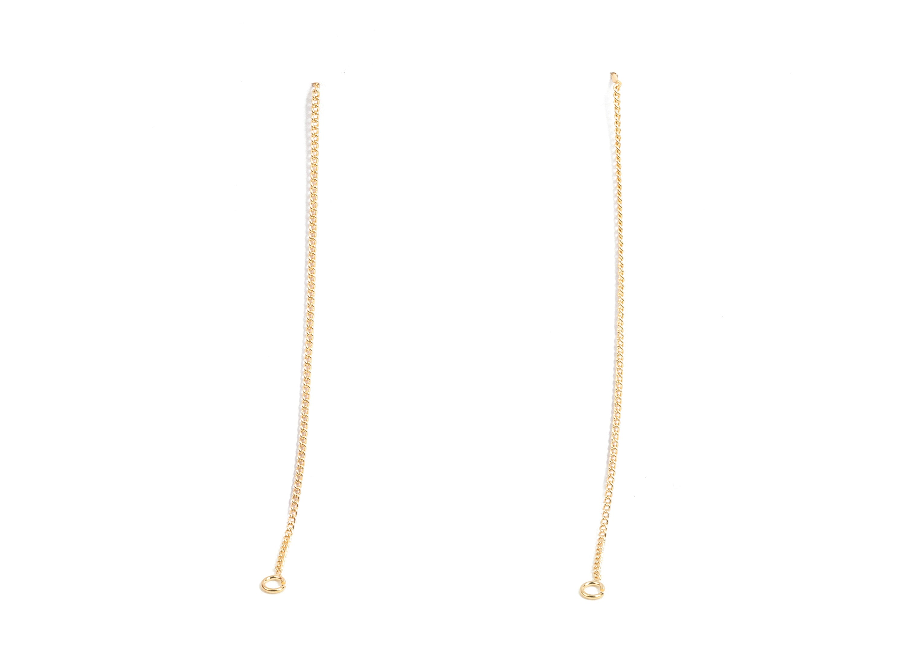 18 Gold Plating Brass Ear Wires – Simple Style Fish Hook with inside Loop – DIY Jewelry Making Supplies - 84.72 x1.12 x0.47mm - RGP2915 - DOMEDBAZAAR