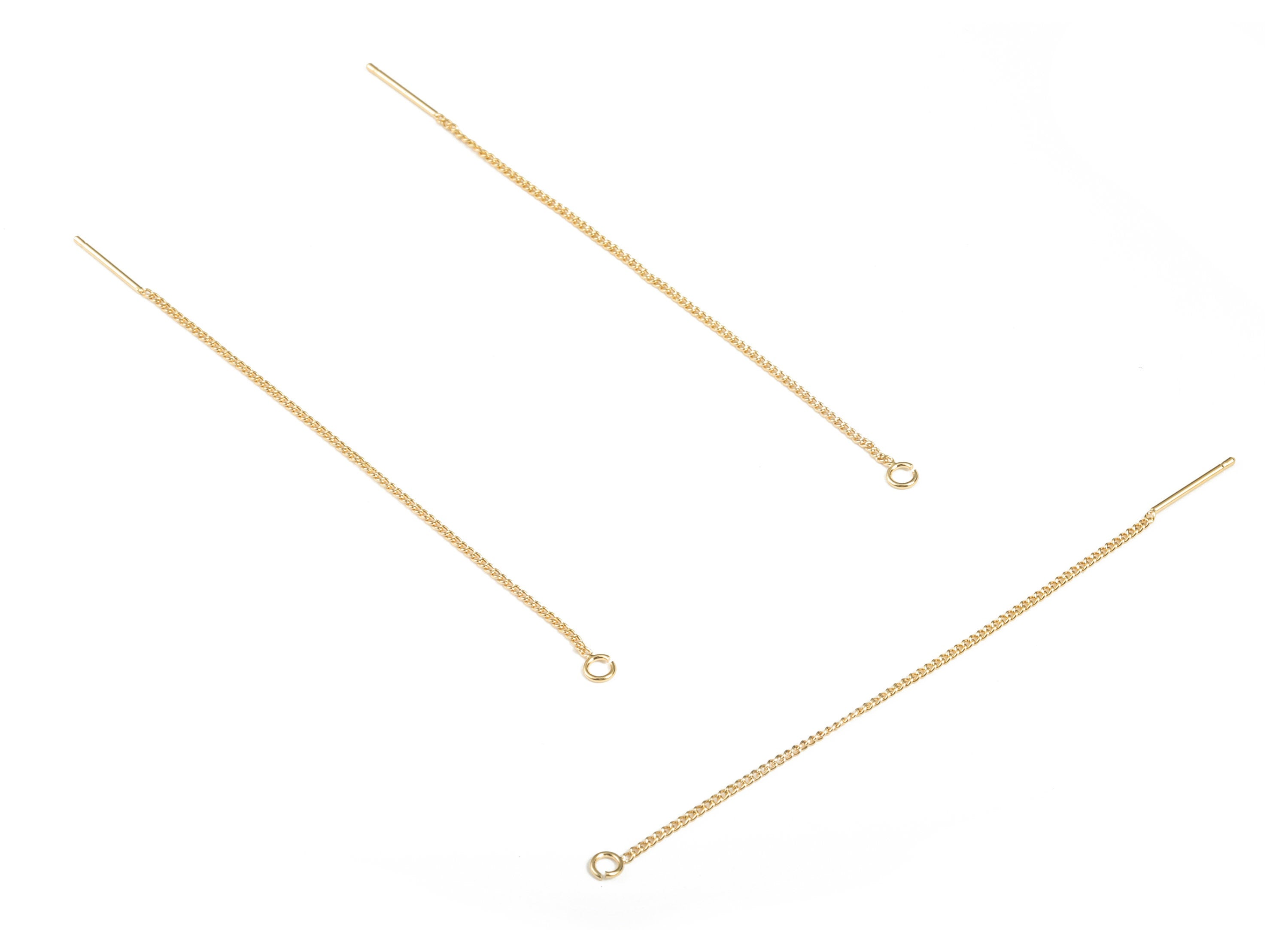 18 Gold Plating Brass Ear Wires – Simple Style Fish Hook with inside Loop – DIY Jewelry Making Supplies - 84.72 x1.12 x0.47mm - RGP2915 - DOMEDBAZAAR