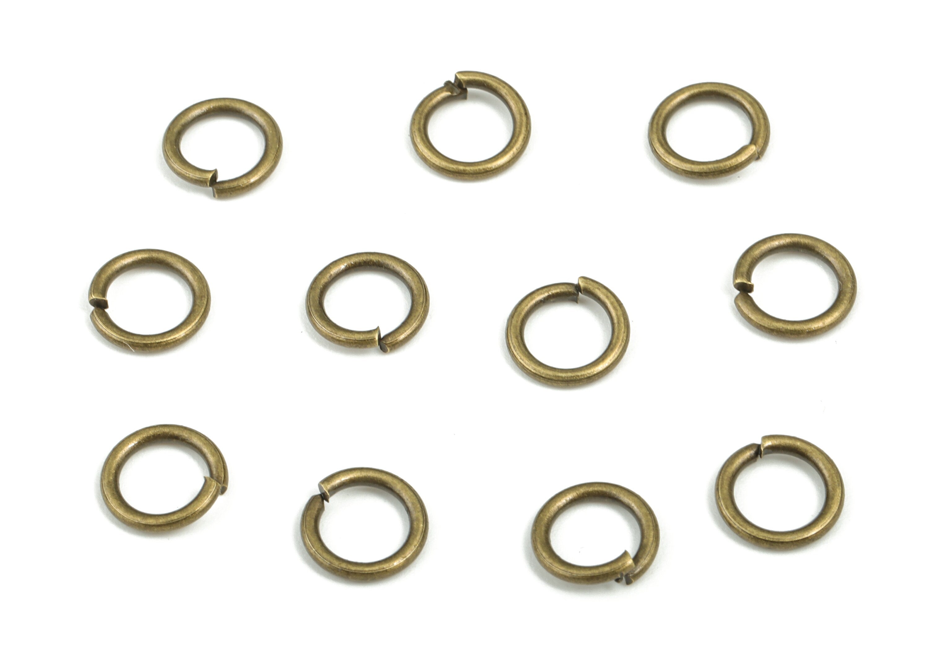 Brass Open 1.2X8 Jump Rings - Antique Bronze Tone Plated - Brass Open Jump Rings - Jewelry Supplies – 8.09x8.09x1.21mm - PP1585AB - DOMEDBAZAAR