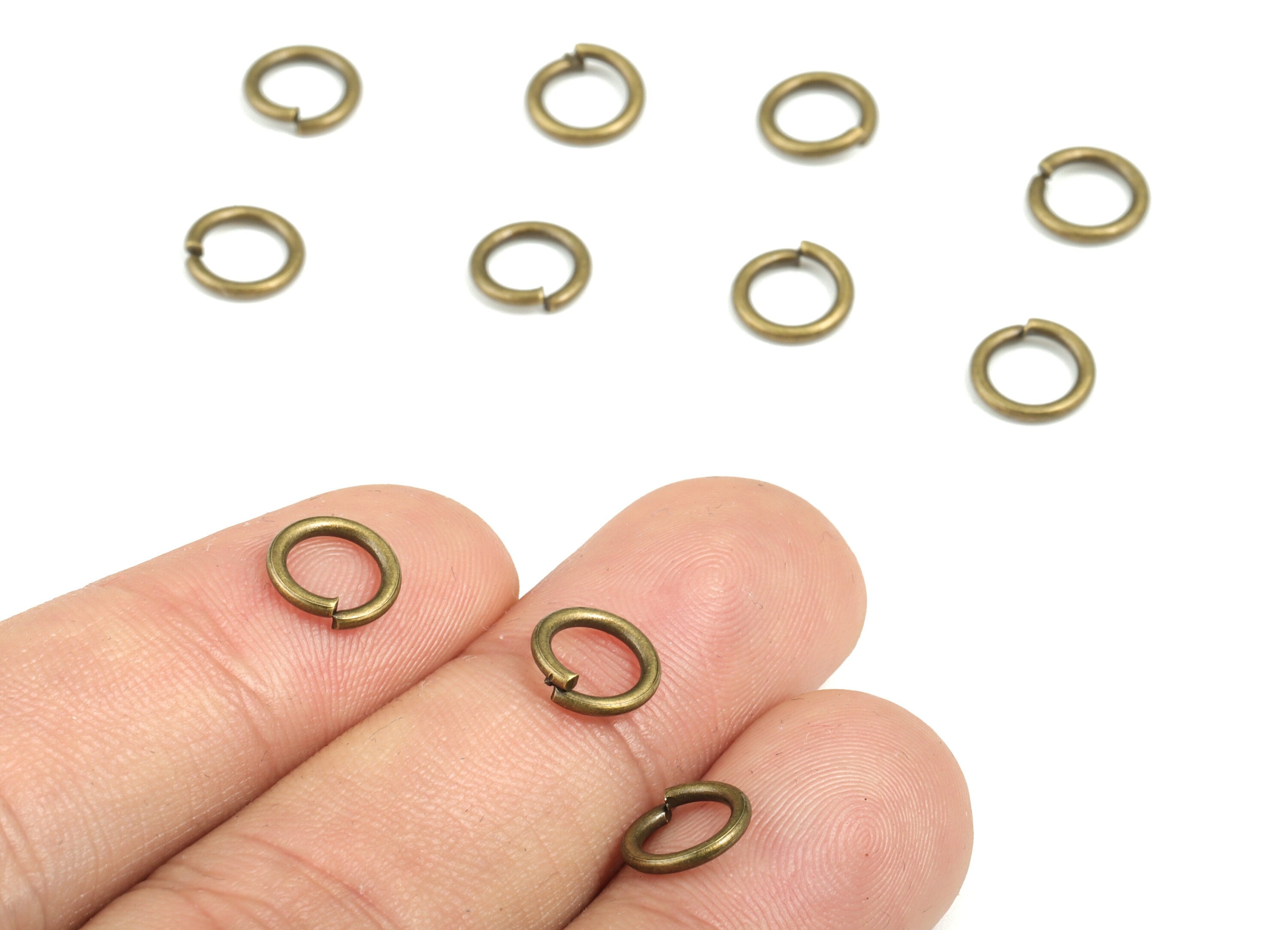 Brass Open 1.2X8 Jump Rings - Antique Bronze Tone Plated - Brass Open Jump Rings - Jewelry Supplies – 8.09x8.09x1.21mm - PP1585AB - DOMEDBAZAAR
