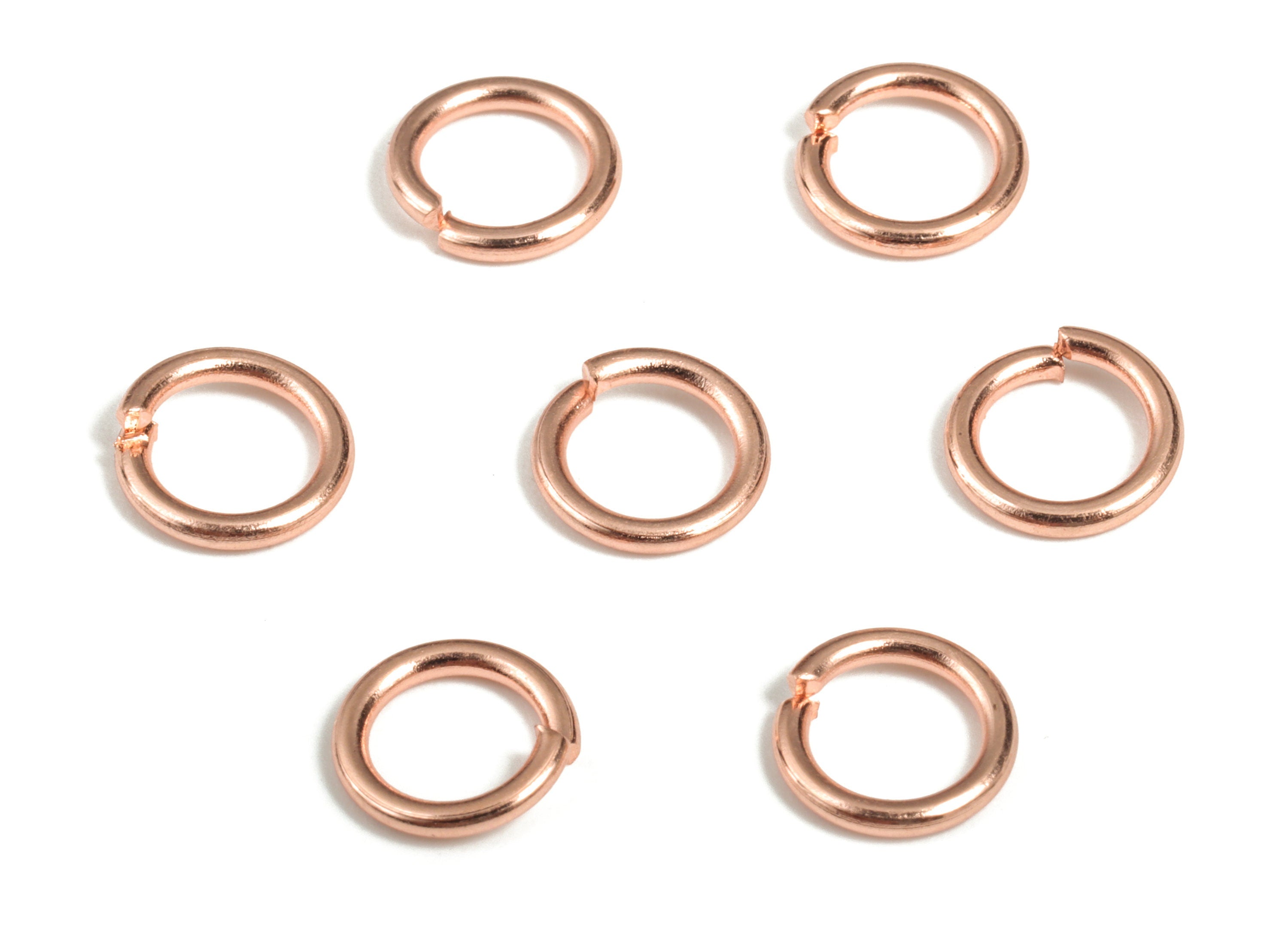 Brass Open 1.2X8 Jump Rings - Rose Tone Plated - Brass Open Jump Rings - Jewelry Making Supplies - 8.09x8.09x1.21mm - PP1585R - DOMEDBAZAAR