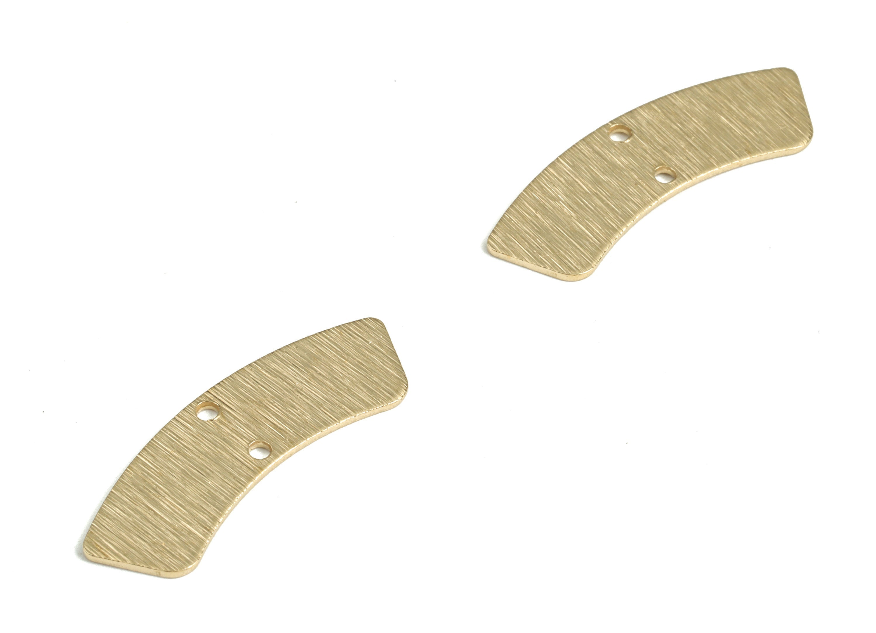 Brass Textured Geometric Earring Connector - Raw Brass Geometric Earring Charms - 2 Holes - Jewelry Supplies - 28.45x10.06x0.88mm - PP3807 - DOMEDBAZAAR