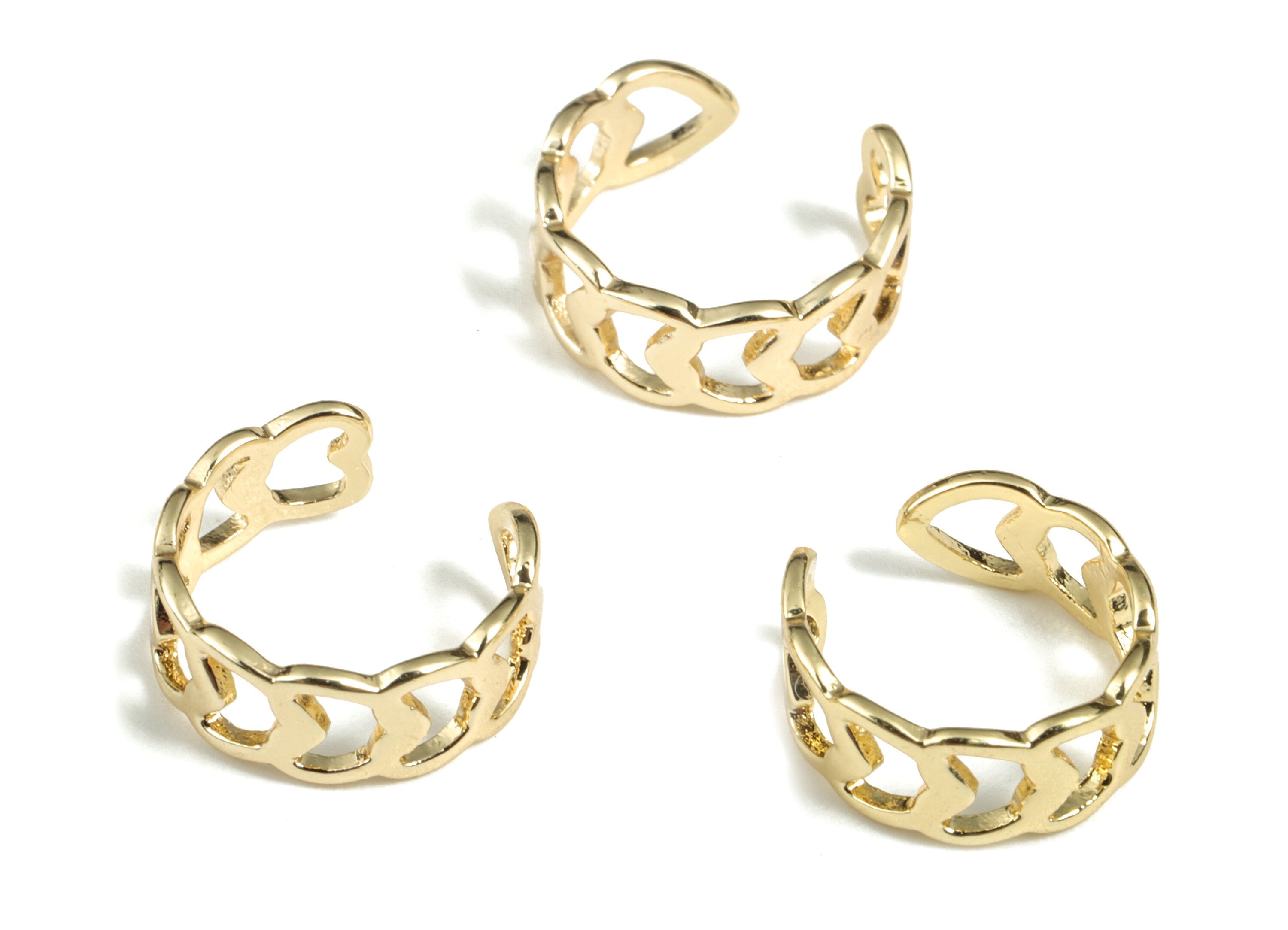 Brass Ear Cuff Earring Charms - 18K Real Gold Plated Brass – Earring Findings - Jewelry Making Supplies – 10.91x10.74x0.78mm - RGP2827 - DOMEDBAZAAR