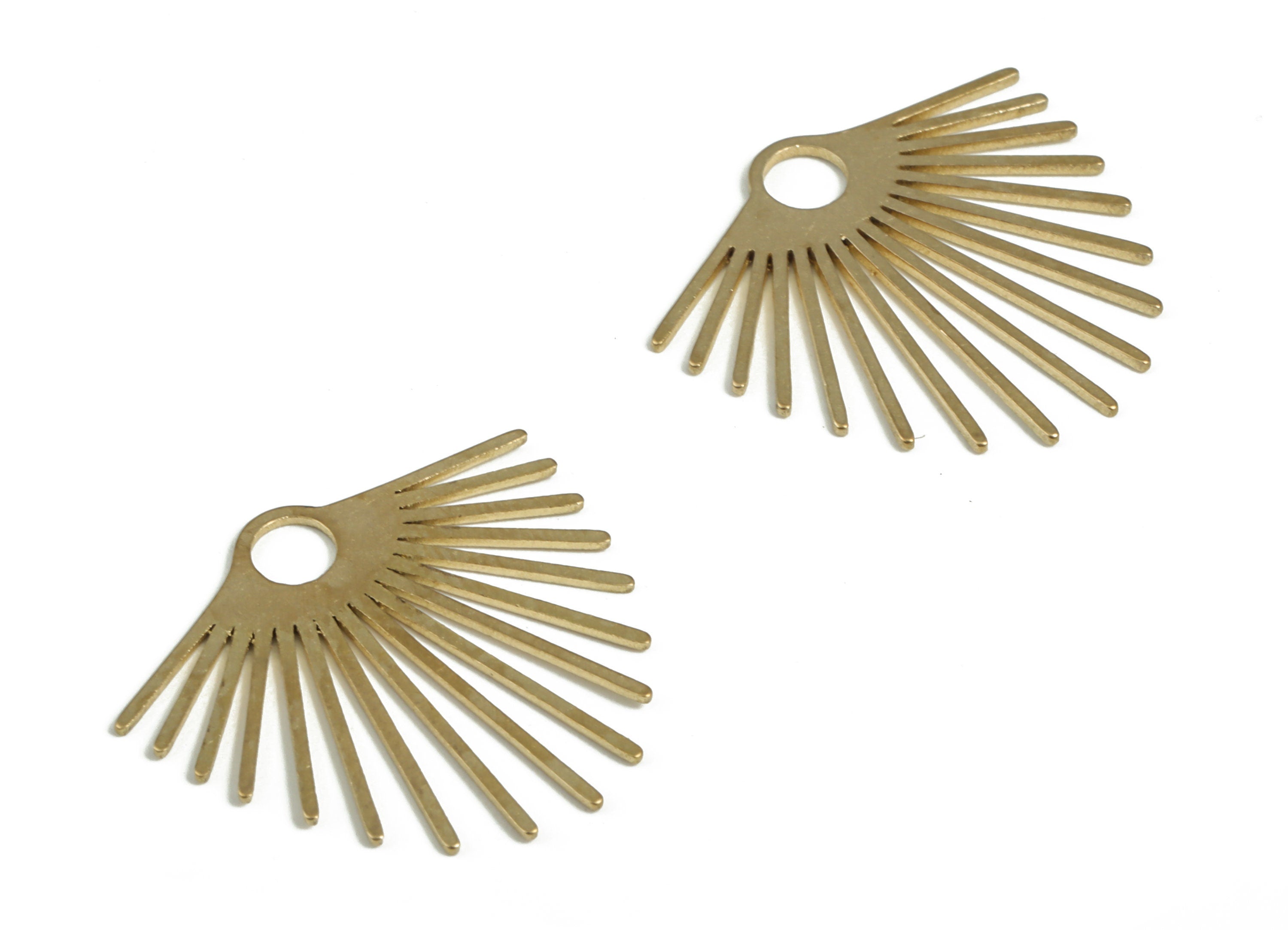 Brass Fringe Earring Charms - Raw Brass Fringe Pendant - Earring Findings - DIY Jewelry Making Supplies - 22.93x20.7x0.7mm - PP3936 - DOMEDBAZAAR