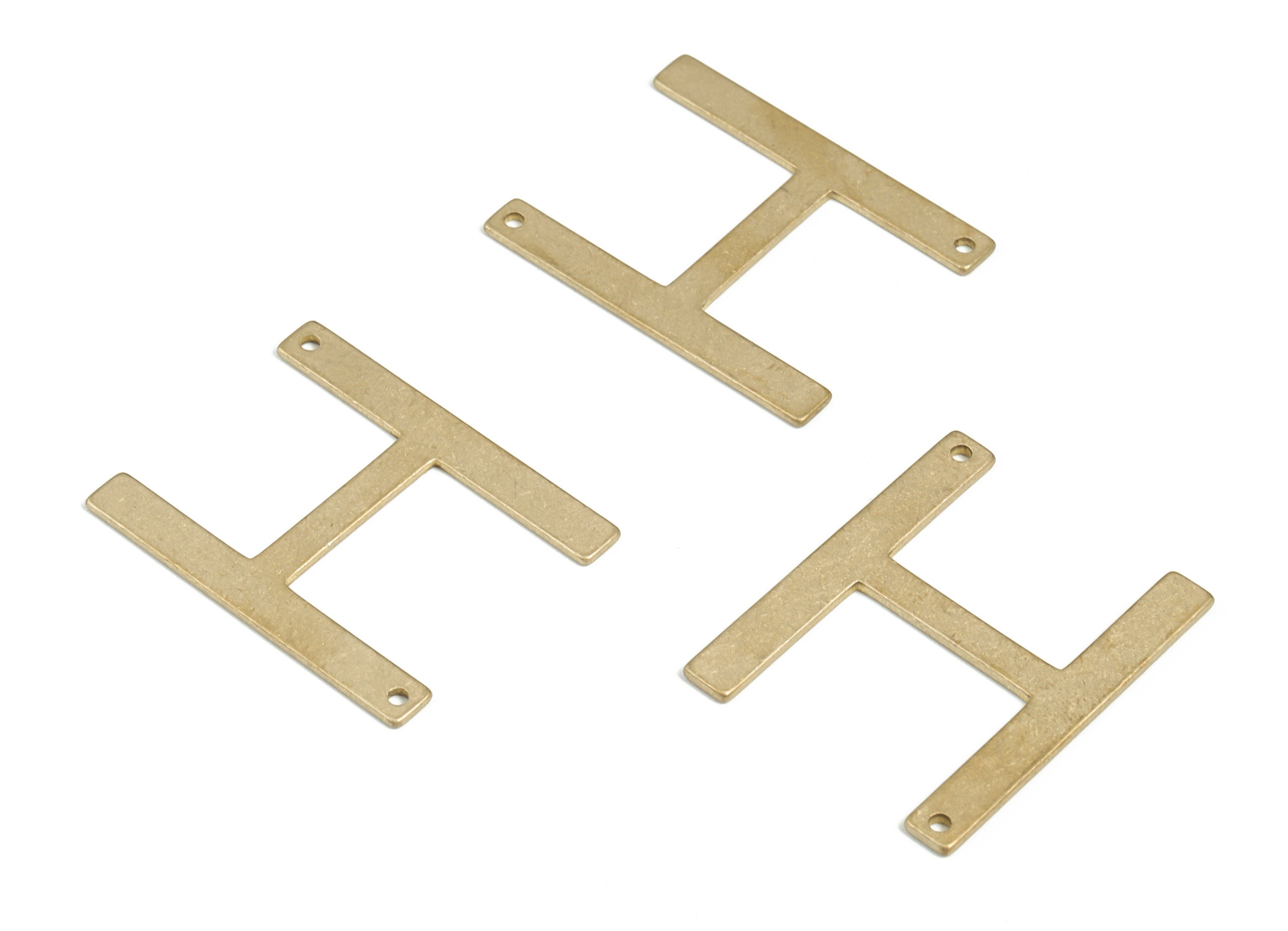 Brass Letter H Earring Connector - Raw Brass  Letter H Charms - Earring Findings - Jewelry Making Supplies - 32.81x25.97x1.17mm - PP3945 - DOMEDBAZAAR