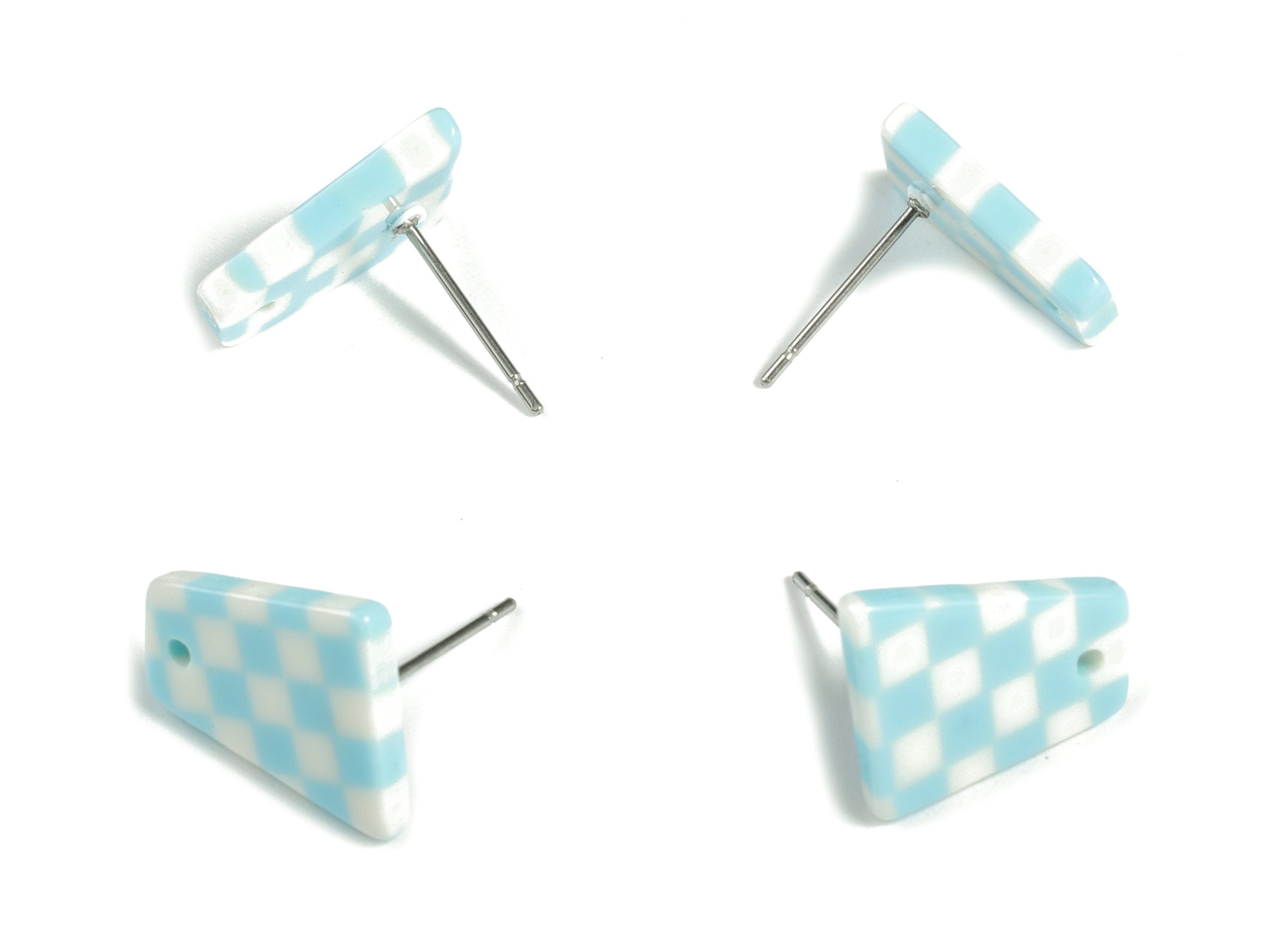 Acetate Trapezoid Earring Stud - Trapezoid Earring Post and Stud - Earring Findings - Color Code: A180 - 14.2x14x2.5mm - AC1530-A180 - DOMEDBAZAAR