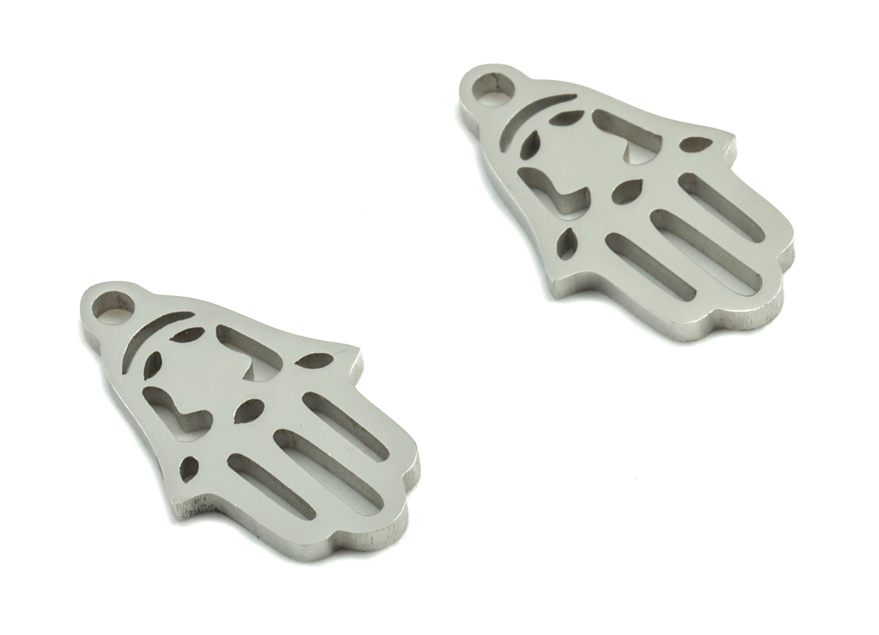 Stainless Steel Hand Earring Charms - Stainless Steel Hand Pendant - Jewelry Making Supplies - 13.91x8.06x0.99mm - SS1209 - DOMEDBAZAAR