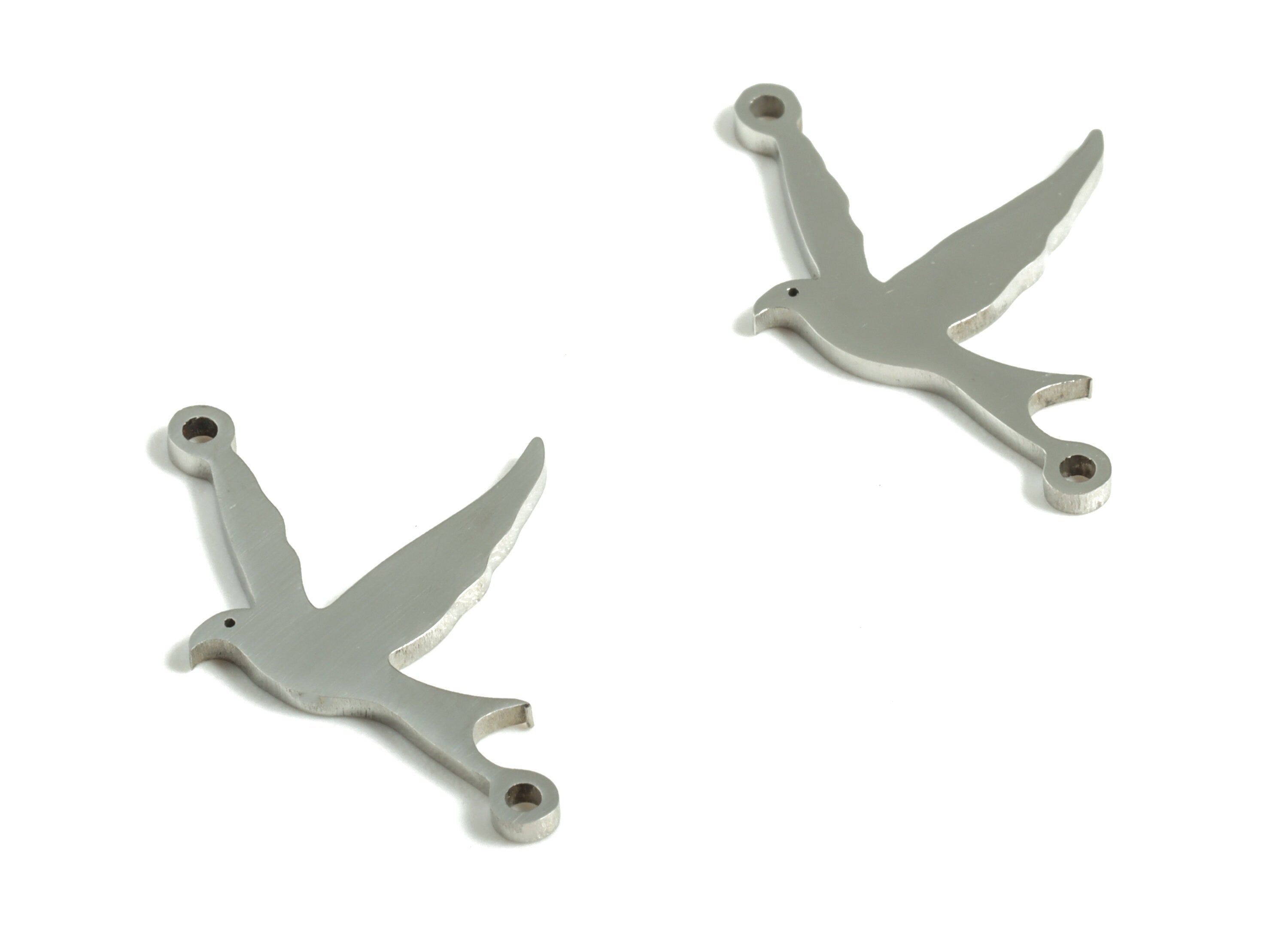 Stainless Steel Bird Connector - Stainless Steel Bird Earrings Charms and Pendant - Jewelry Making Supplies - 18.91x12.81x0.99mm - SS1201 - DOMEDBAZAAR
