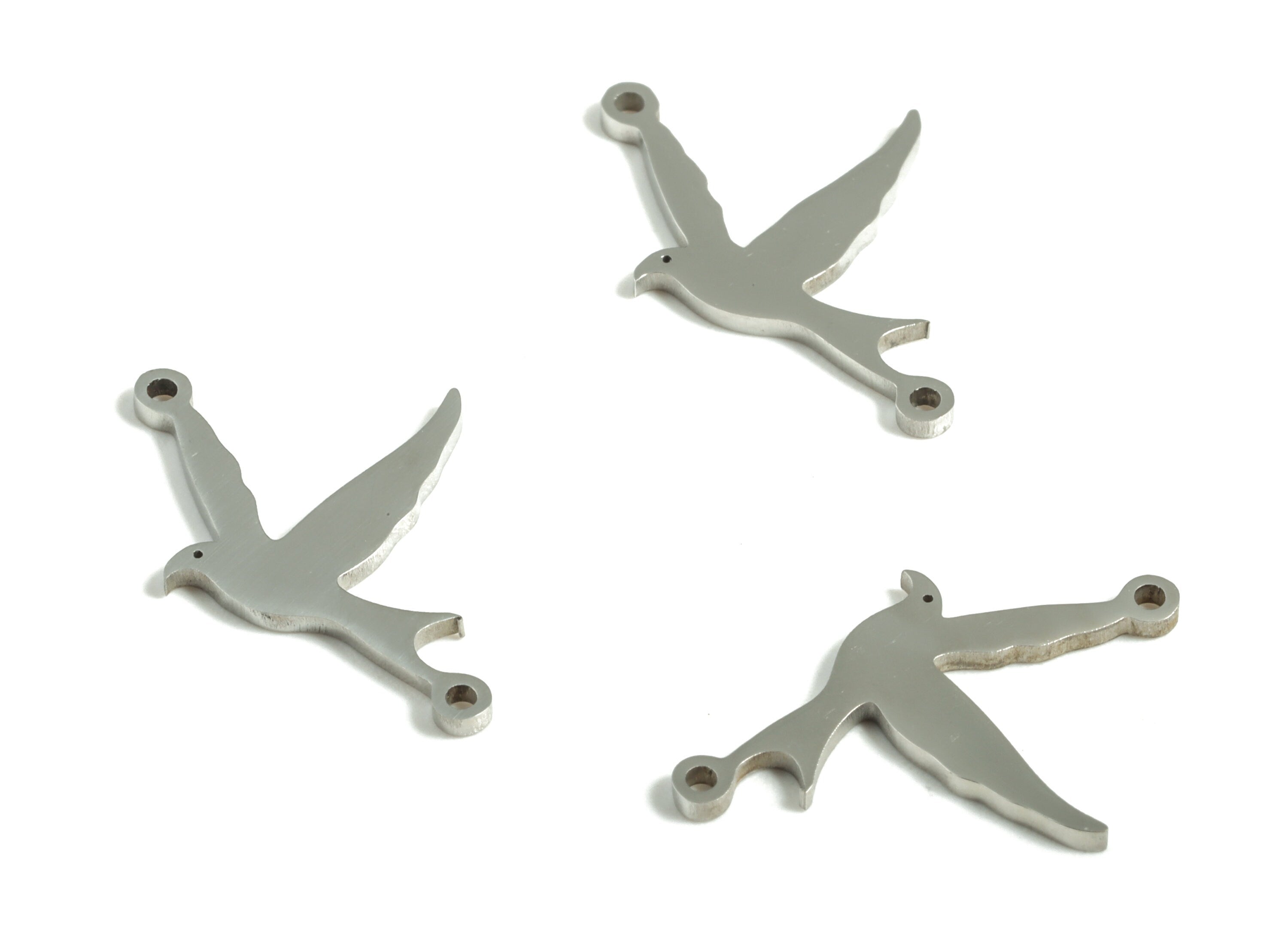 Stainless Steel Bird Connector - Stainless Steel Bird Earrings Charms and Pendant - Jewelry Making Supplies - 18.91x12.81x0.99mm - SS1201 - DOMEDBAZAAR