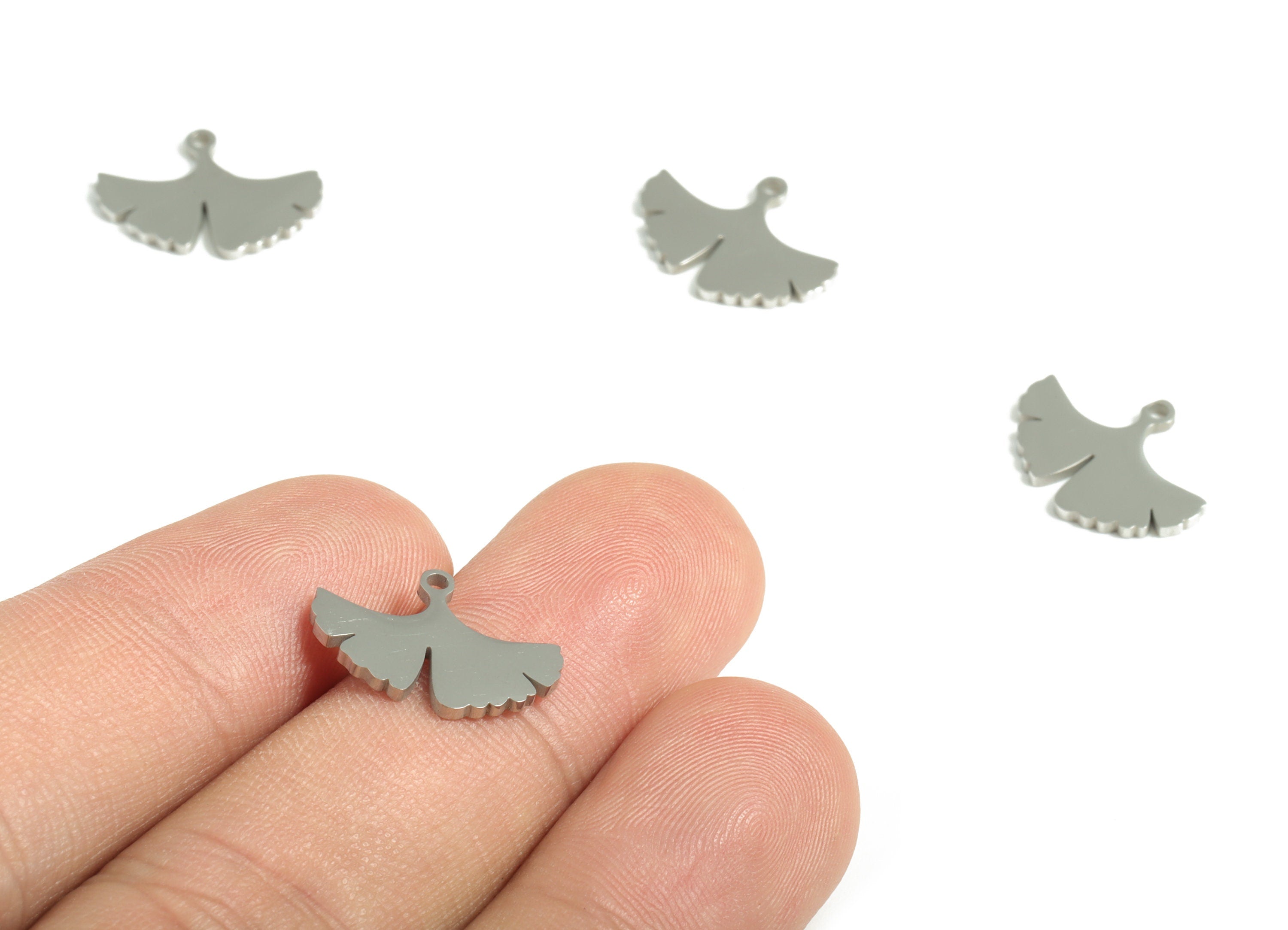 Stainless Steel Flower Earring Charms - Stainless Steel Flower Pendant - Jewelry Making Supplies - 15.99x11.67x1.01mm - SS1210 - DOMEDBAZAAR